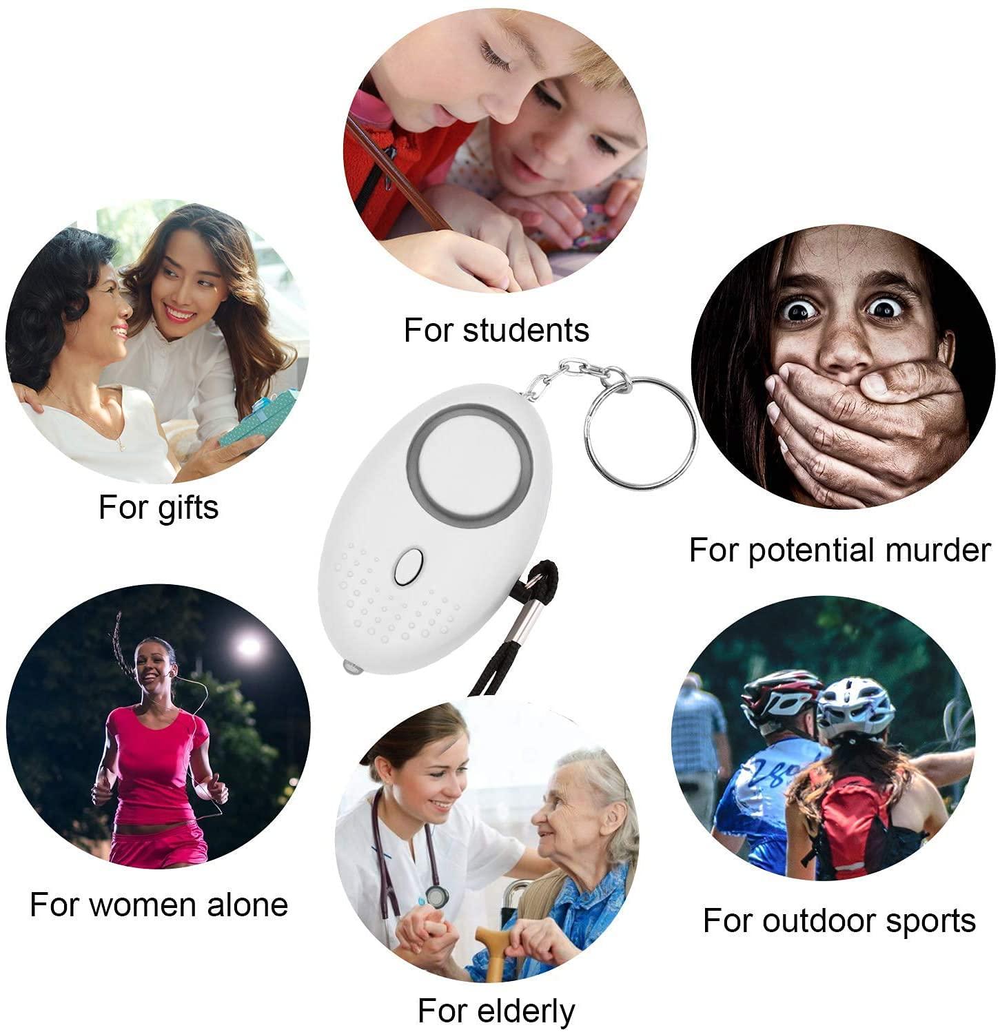 Safe Sound Personal Alarm, 12 Packs 140DB Personal Security Alarm Keychain with LED Lights, Emergency Safety Alarm for Women, Men, Children, Elderly - Image 7