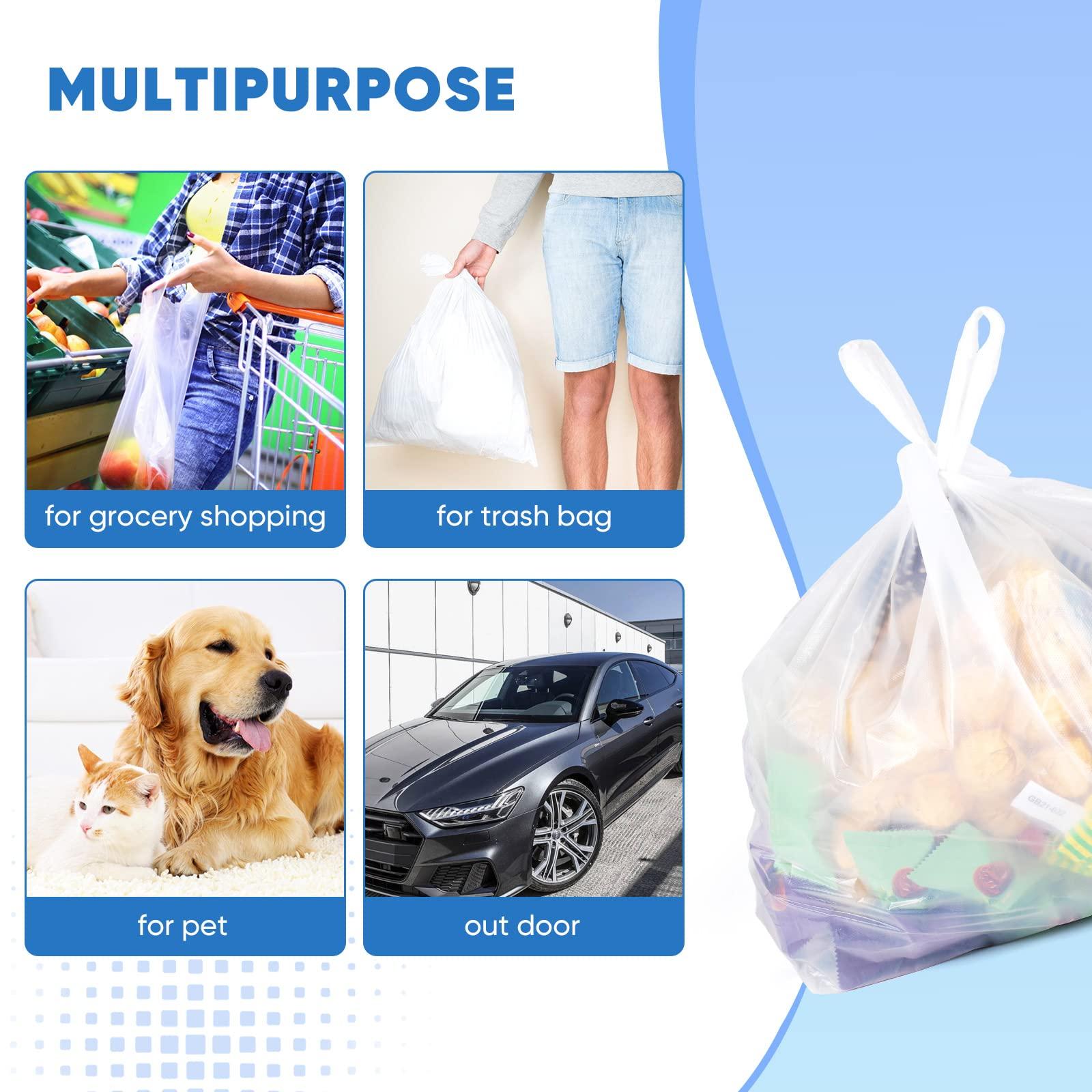 LimonLaviu Plastic Bags - 100 Pack (11.5'x 6.5" x 21') with Handles for Small Business, Restaurants, Grocery & Trash - Image 5