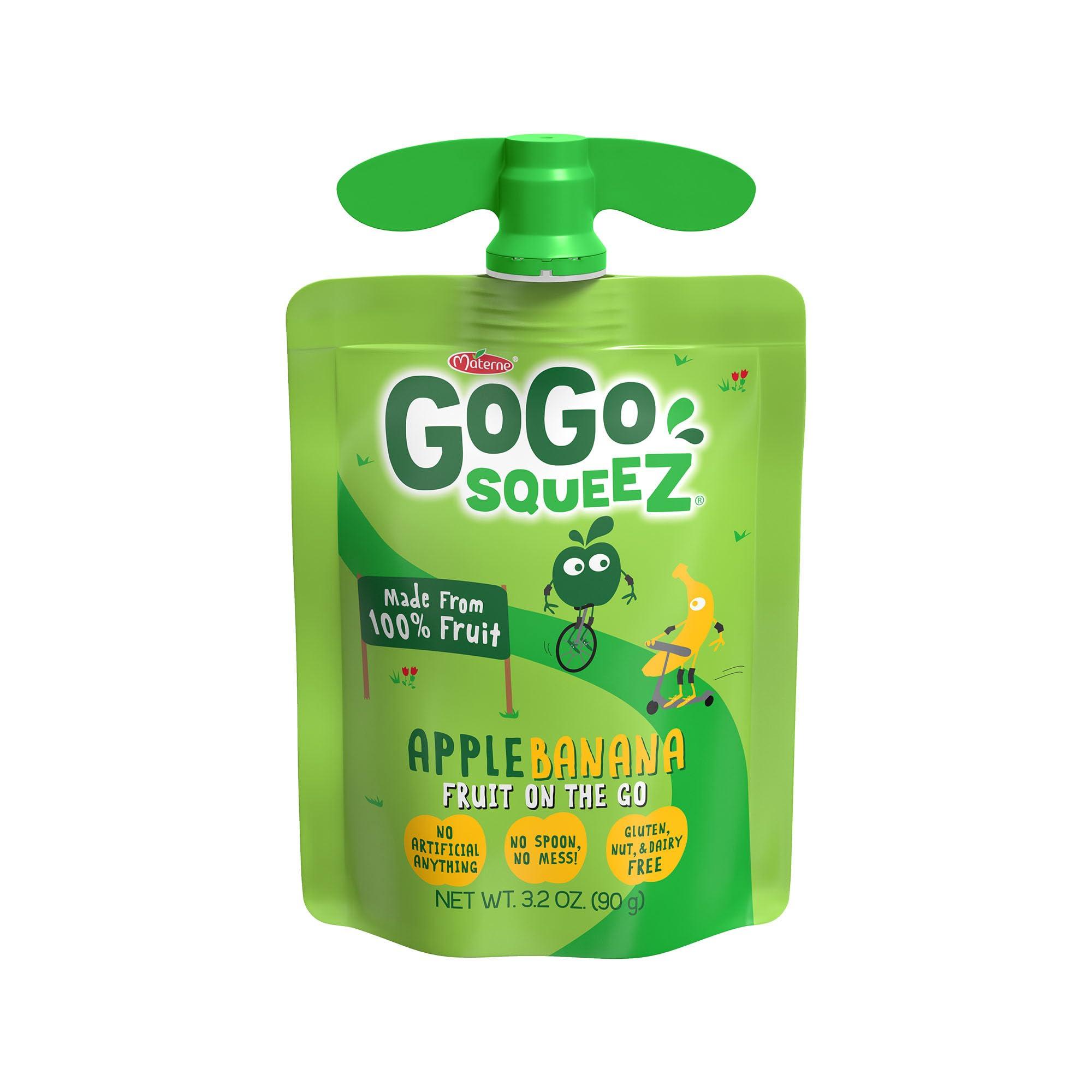 GoGo squeeZ Applesauce and Fruit Puree, Apple Banana, 3.2 oz (Pack of 48), Unsweetened Fruit Snacks for Kids, Gluten Free, Nut Free and Dairy Free, Recloseable Cap, BPA Free Pouches - Image 6