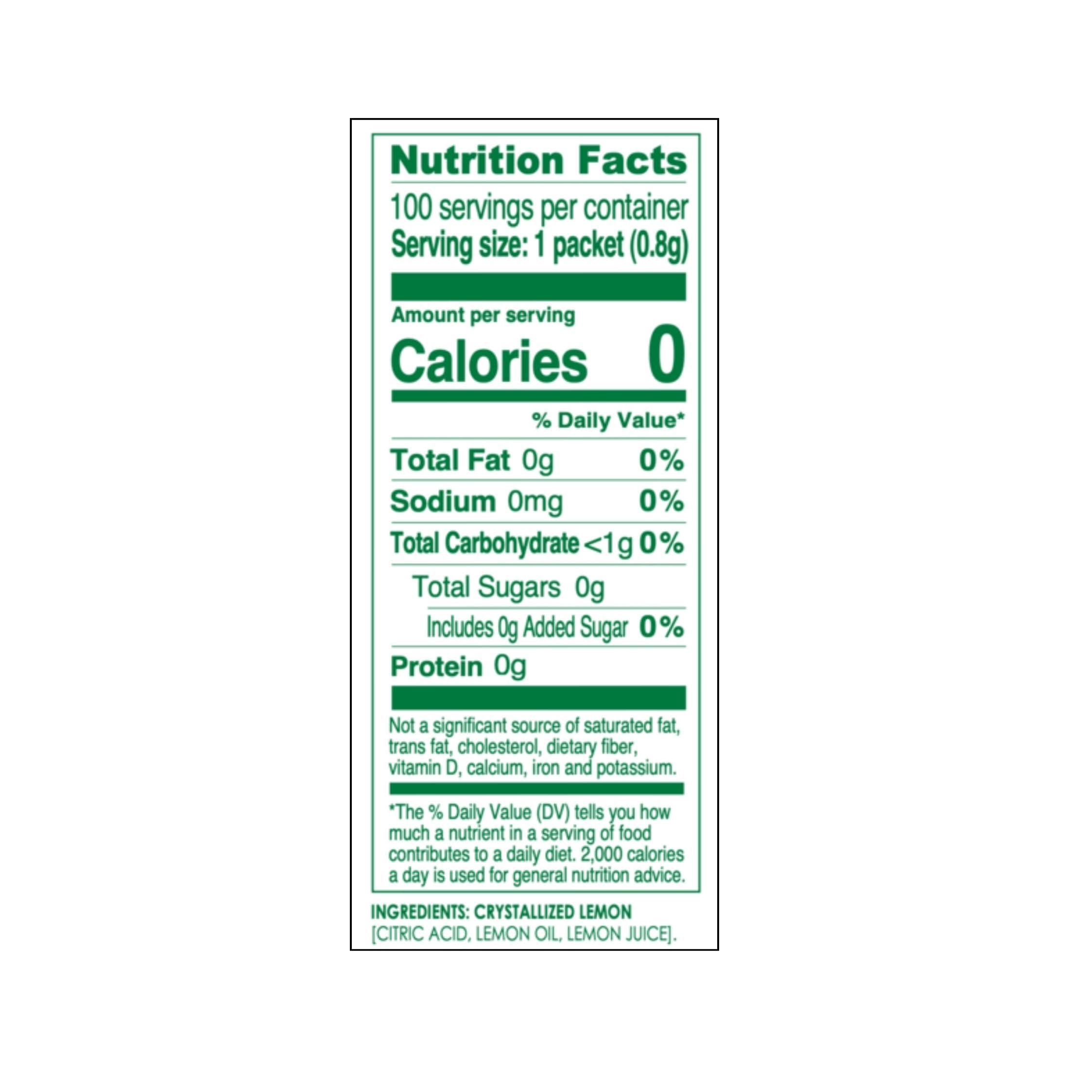 TRUE LEMON Water Enhancer, Bulk Dispenser, 100 Count (Pack of 1), 0 Calorie Drink Mix Packets For Water, Sugar Free Lemon Flavoring Powder Packets - Image 4