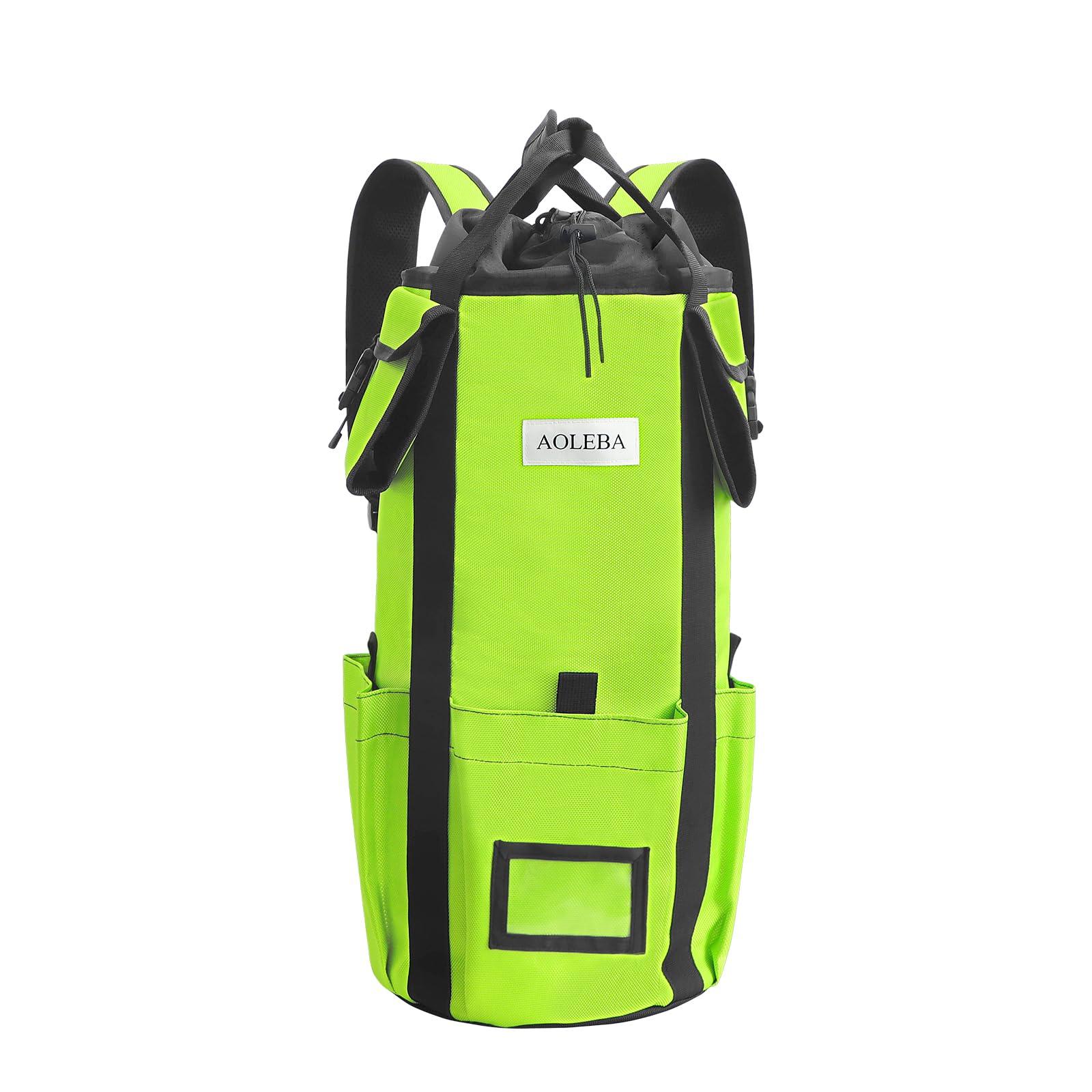 AOLEBA Arborist Rope Storage Bag Tree Climbing Rock Rope Bucket Backpack Rope Storage Bag Large Capacity 1680D Thicken Nylon Material with Hand Straps, Side Pockets