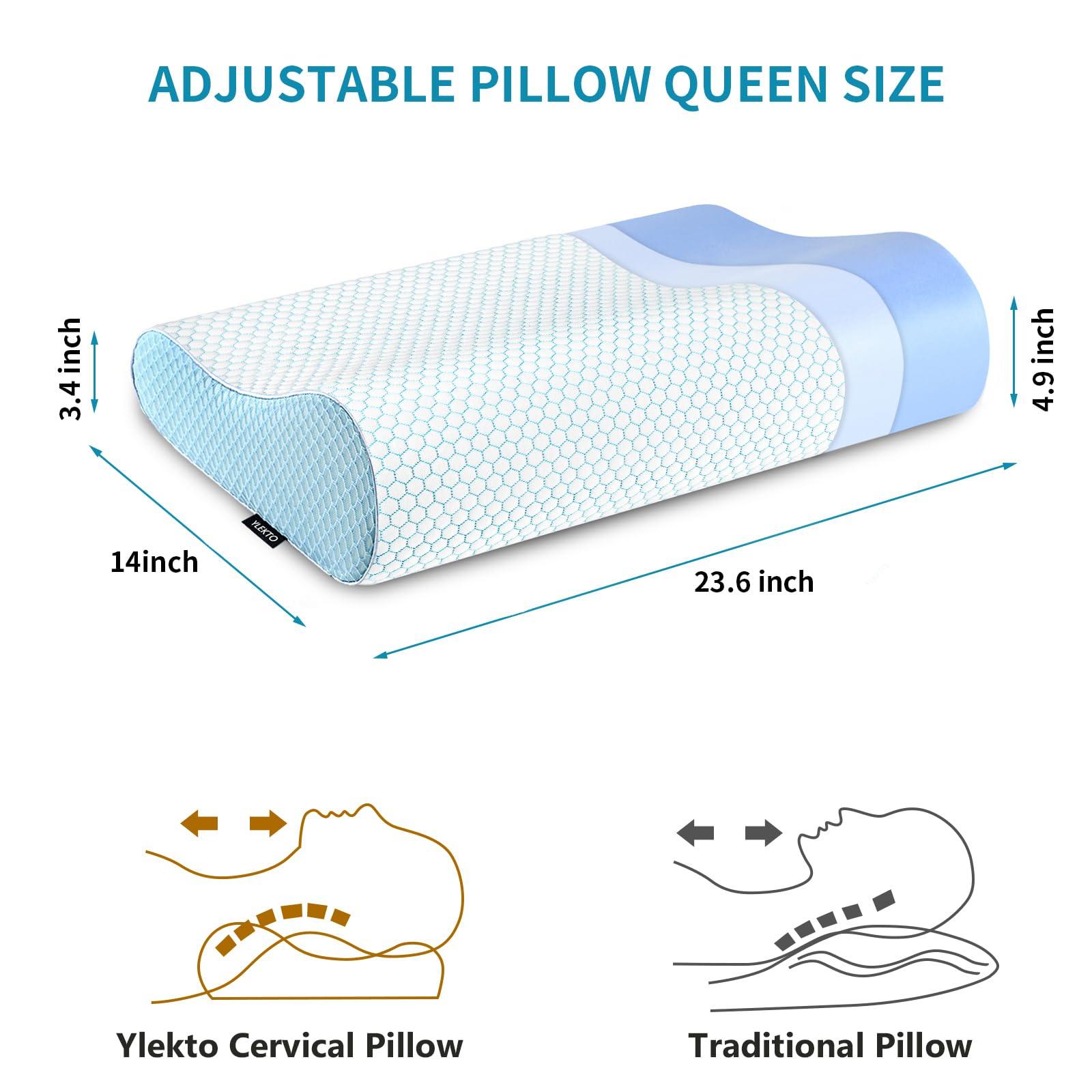 Memory Foam Pillows Neck Pillow Bed Pillow for Sleeping Ergonomic Cervical Pillow Orthopedic Contour Pillow for Side Back Stomach Sleeper - Image 2