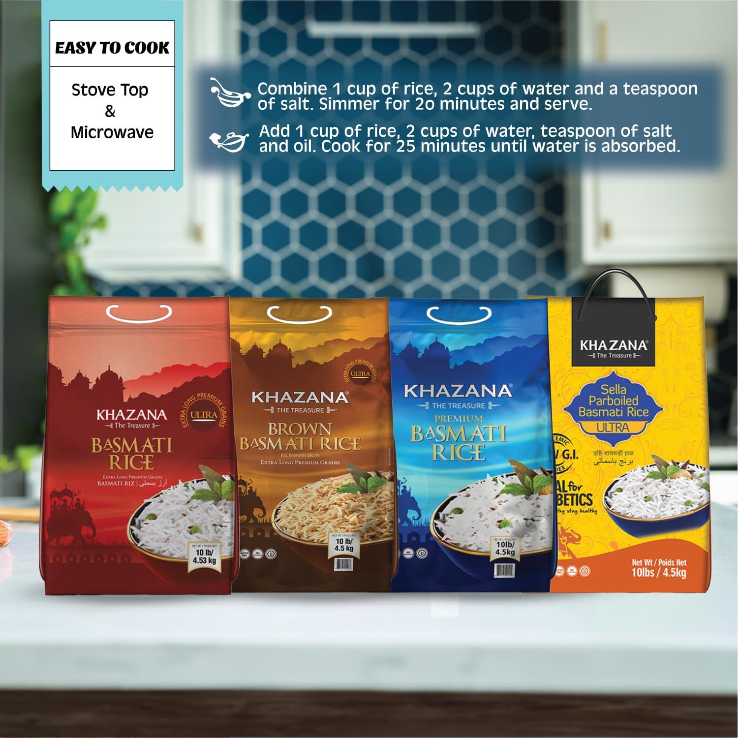 Authentic Premium Basmati Rice by Khazana in 10 lb Bag - Aromatic and Flavorful Indian Grain - Non-GMO, Gluten Free, Kosher, Cholesterol Free - Image 5