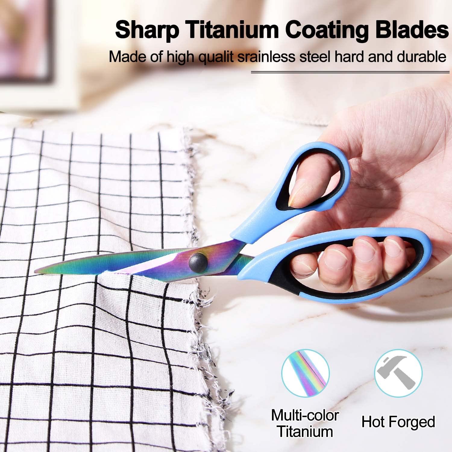 8.5" All-Purpose Scissors, 3-Pack Bulk Ultra Sharp Blade Shears, Comfort-Grip Sturdy Scissors for School, Office, Home, Sewing, Fabric, Craft Supplies, Right/Left Handed - Image 6
