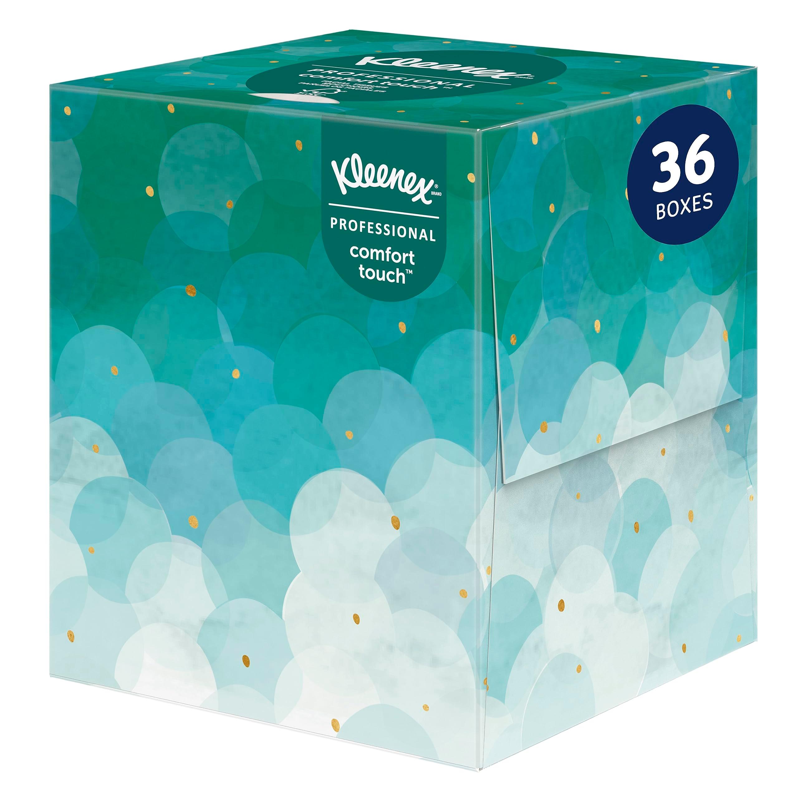 Kleenex Professional Facial Tissue, Bulk (21270), 2-Ply, White, Upright Cube Boxed Format, Designed for Business (90 Tissues/Box, 36 Boxes, 3,240 Sheets/Case)
