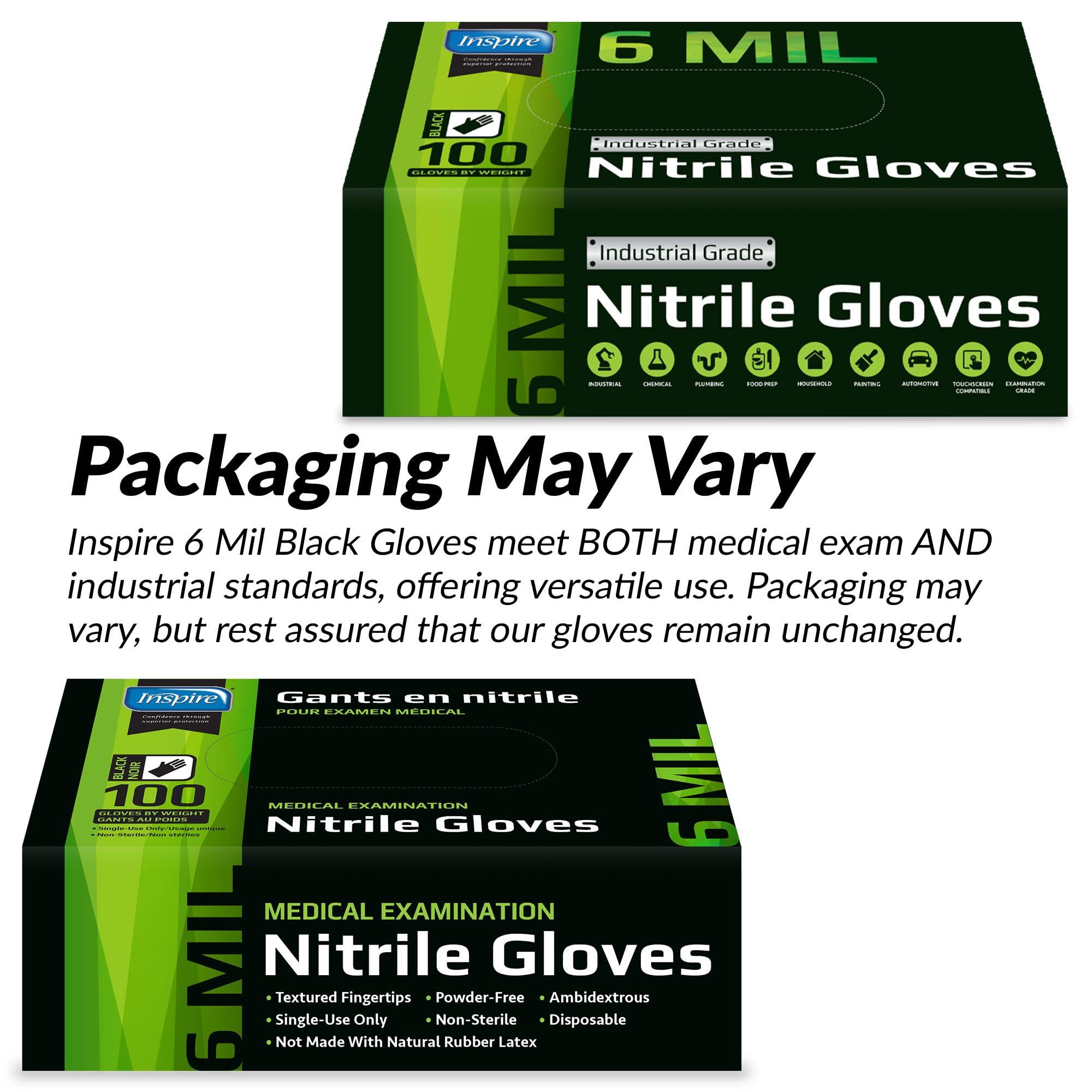 Inspire HEAVY DUTY 6Mil ORIGINAL Quality Stretch Nitrile Black Gloves Disposable Latex Free |Medical, Food, Mechanic Tattoo - Image 6