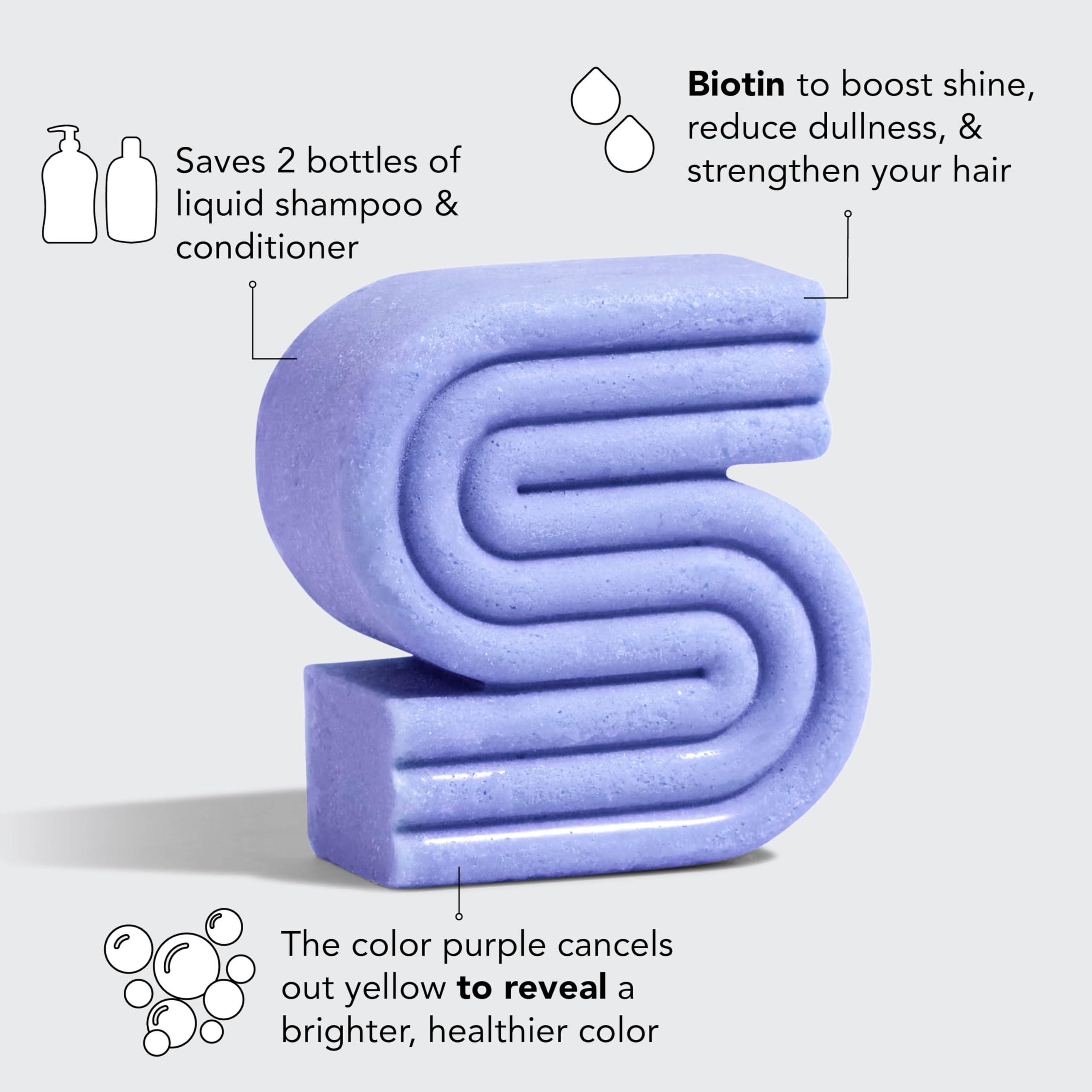 Kitsch Toning Purple Shampoo For Blondes & Color Treated Hair - Shampoo Bar For Women and Men - Biotin Shampoo for Strengthening & Neutralizing Brassy Tones - Vegan, Silicone & Sulfate Free - 3.2 oz - Image 6