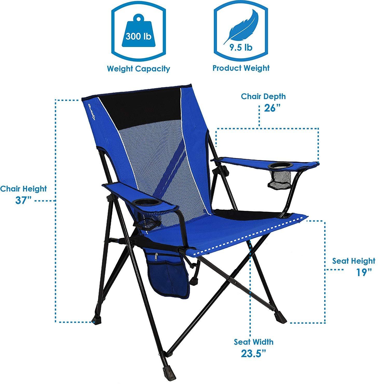 Kijaro Dual Lock Folding Camp Chairs - Versatile for Sports, Outdoors & Lawns - Locks Positions - Maldives Blue - Image 4
