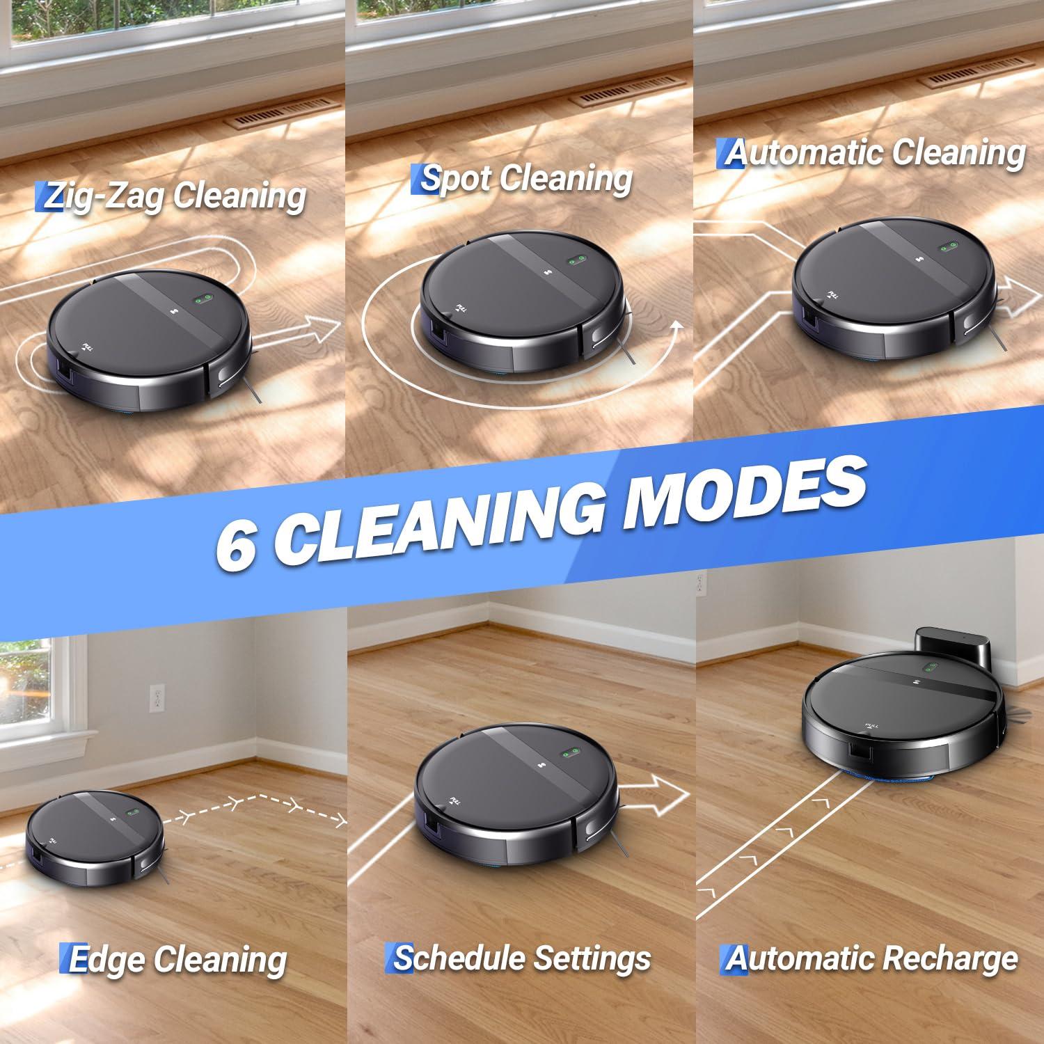 Kilgone Robot Vacuum and Mop Combo for Large Homes & Pet Hair – Smart App/Voice, 2300Pa Sucktion, 120Min Clean, Ultra-Thin 2.87" Design - Image 4