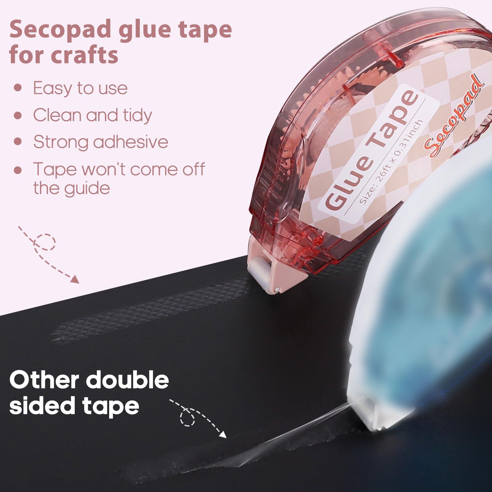 Scrapbook Tape, 4 Pack Double Sided Tape Roller for Crafts, Adhesive Glue Runner Scrapbooking Supplies Journaling School Office Supplies for Kids and Adults, 0.3IN x 26FT - Image 2