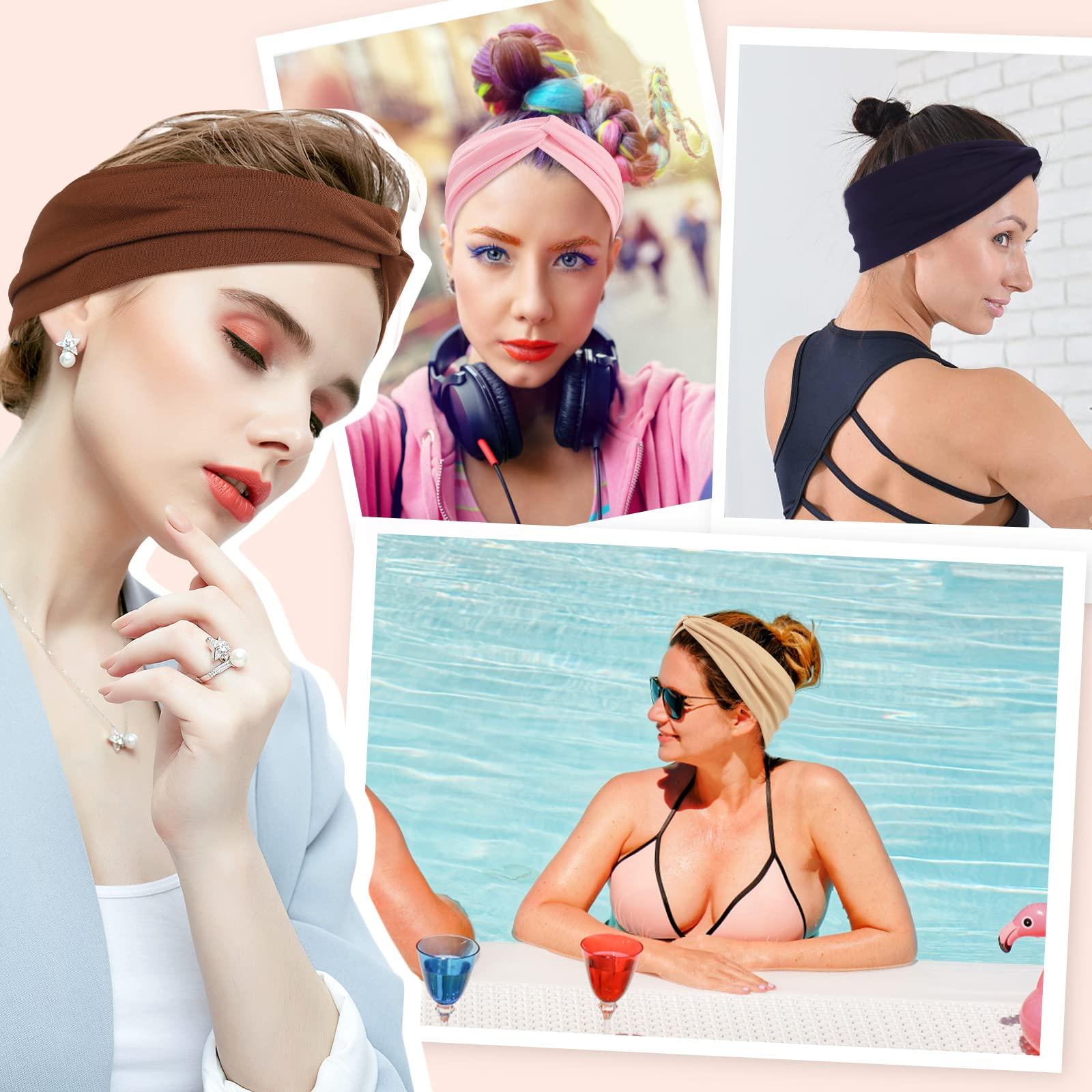 Panleding 12 Pcs Stretchy Headbands for Women, Absorbed Sport Headband Soft Twist Knotted Headbands for Daily Life Yoga Workout - Image 6