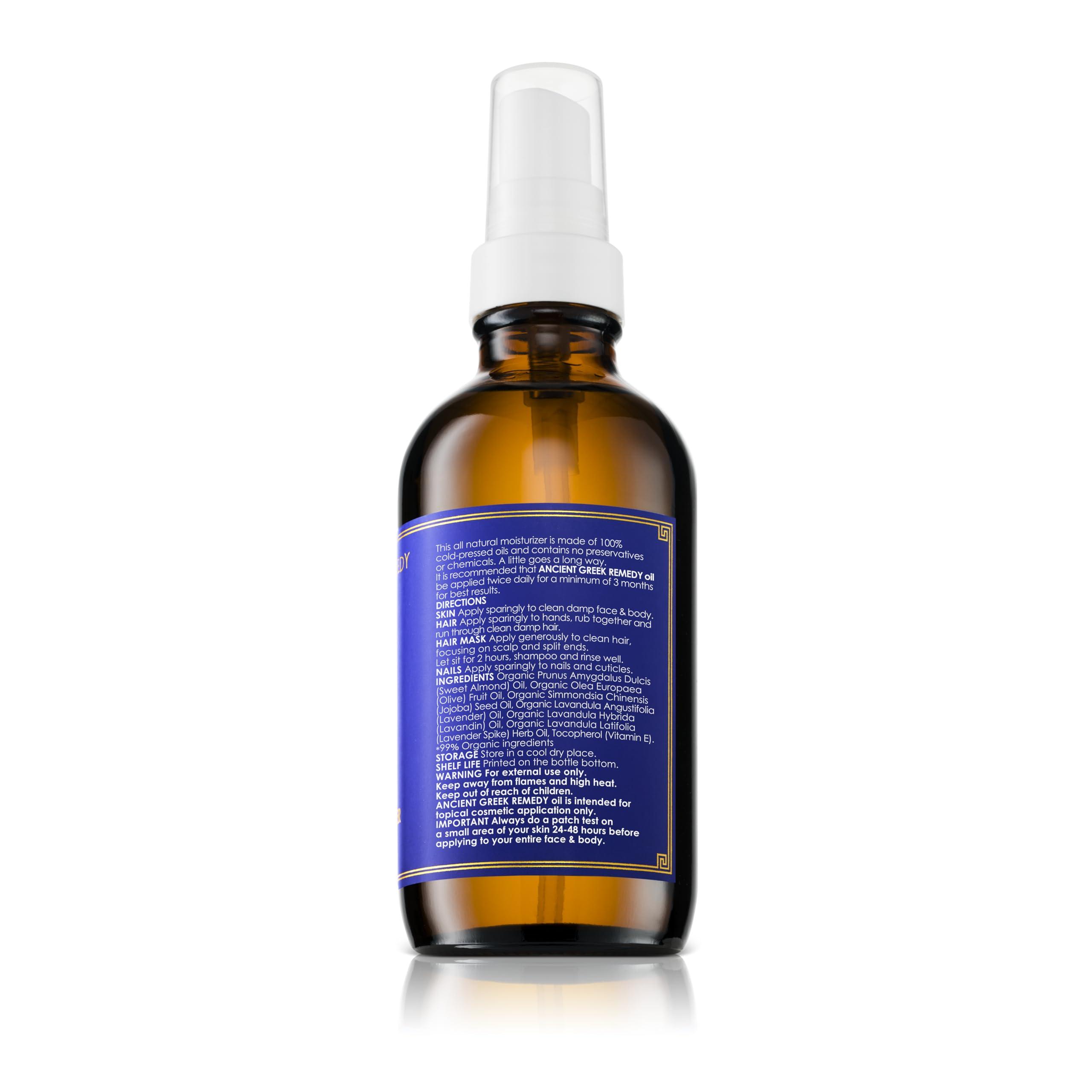 Ancient Greek Remedy After Shower Body Oil for Women - Organic Face Oil & Body Moisturizer for Dry Skin with Sweet Almond, Jojoba, Olive, Lavender and Vitamin E Oil - Natural Clean Skincare, 4 oz - Image 7
