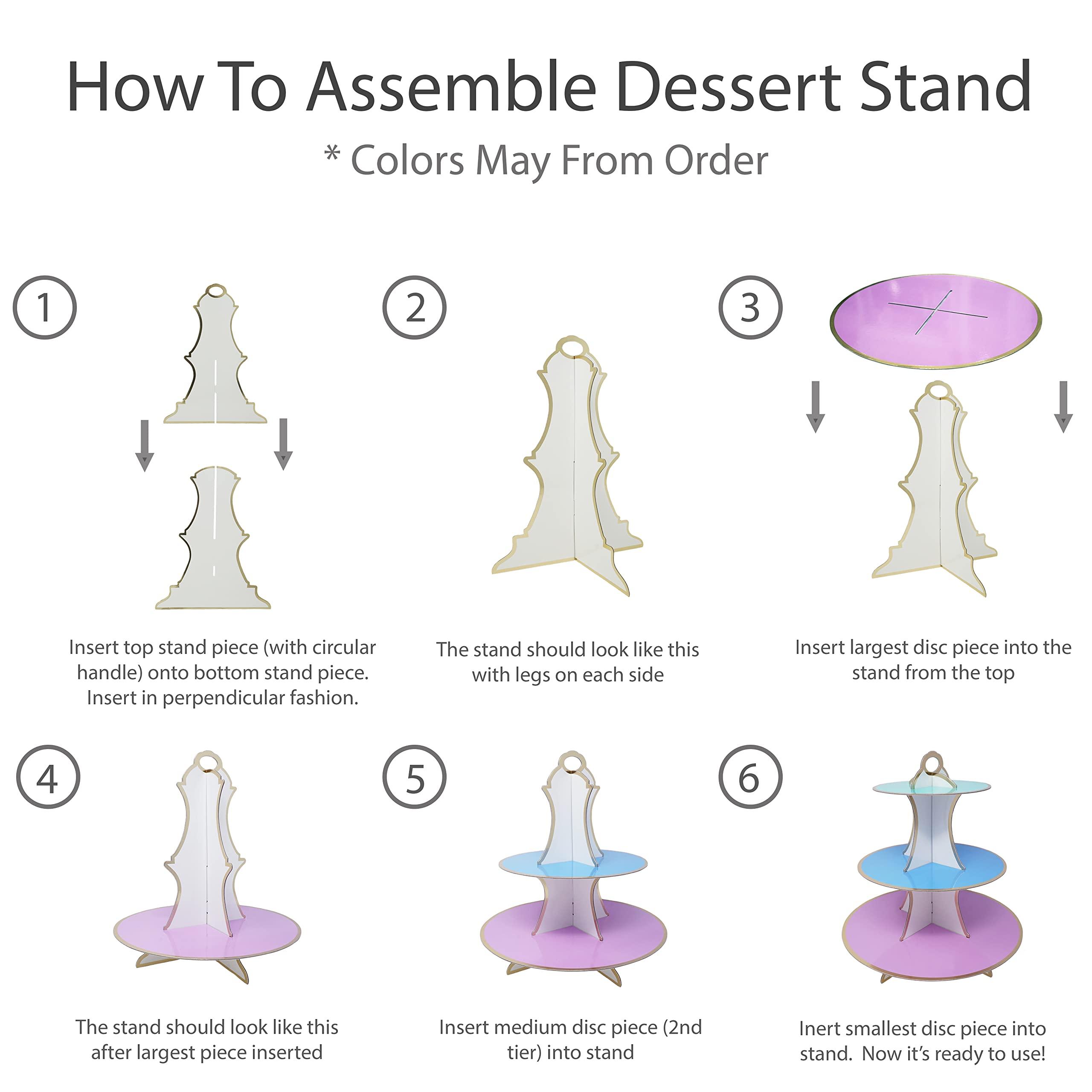 3-Tier Dessert & Cupcake Decorative Serving Tray Stand for Birthdays and All Themed Parties & Events, 2 Serving Towers Per Pack (Blue Ombre) - Image 5