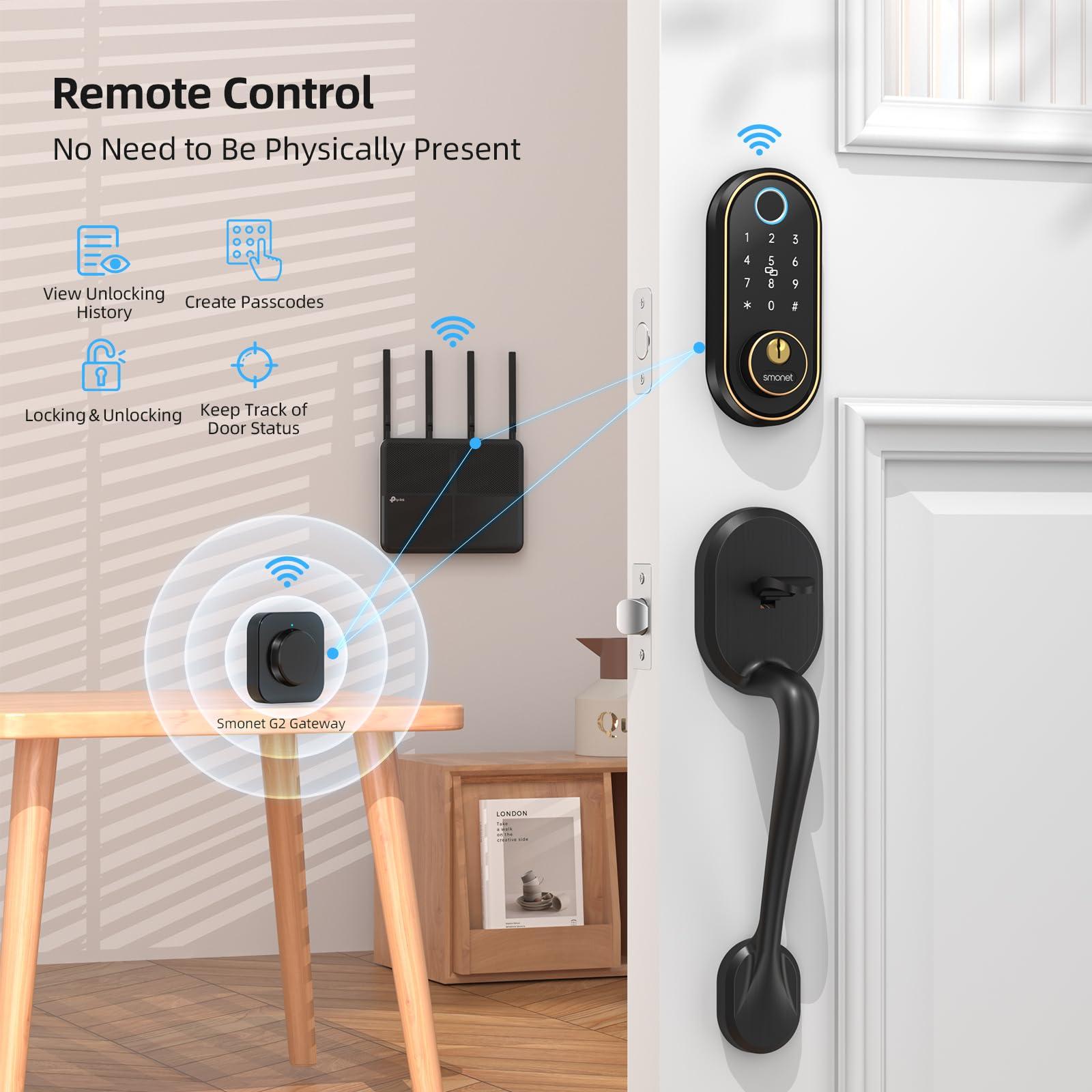 Smart Keyless Entry Door Lock - Fingerprint Electronic Deadbolt Touchscreen Keypad SMONET Biometric Digital Bluetooth Door Lock Smart Deadbolt Compatible with Alexa for Homes and Hotel - Image 7