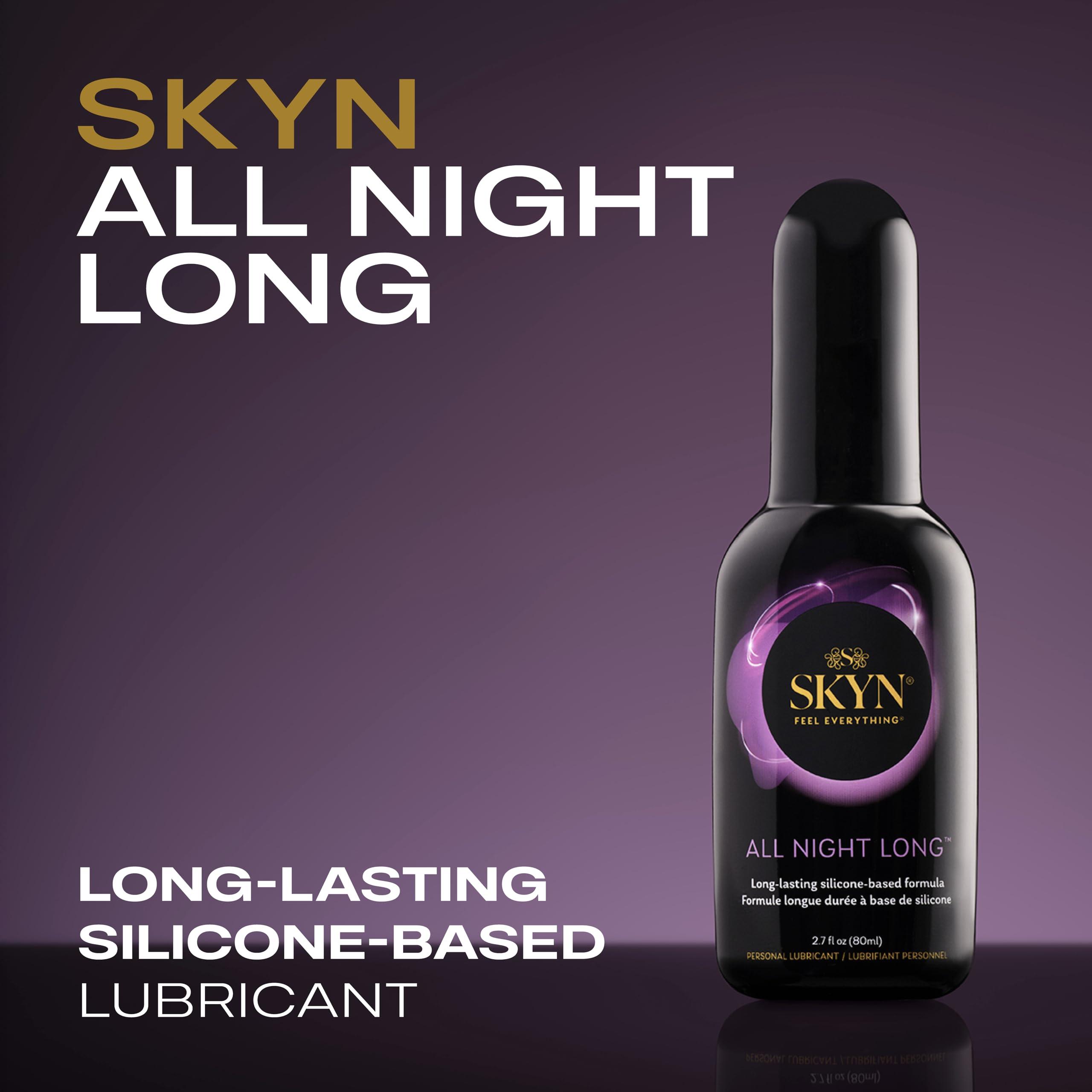 SKYN All Night Long Silicone-Based, Long Lasting Lube (2.7 oz) for Men, Women and Couples, Safe with Latex and Non-Latex Condoms - Image 3