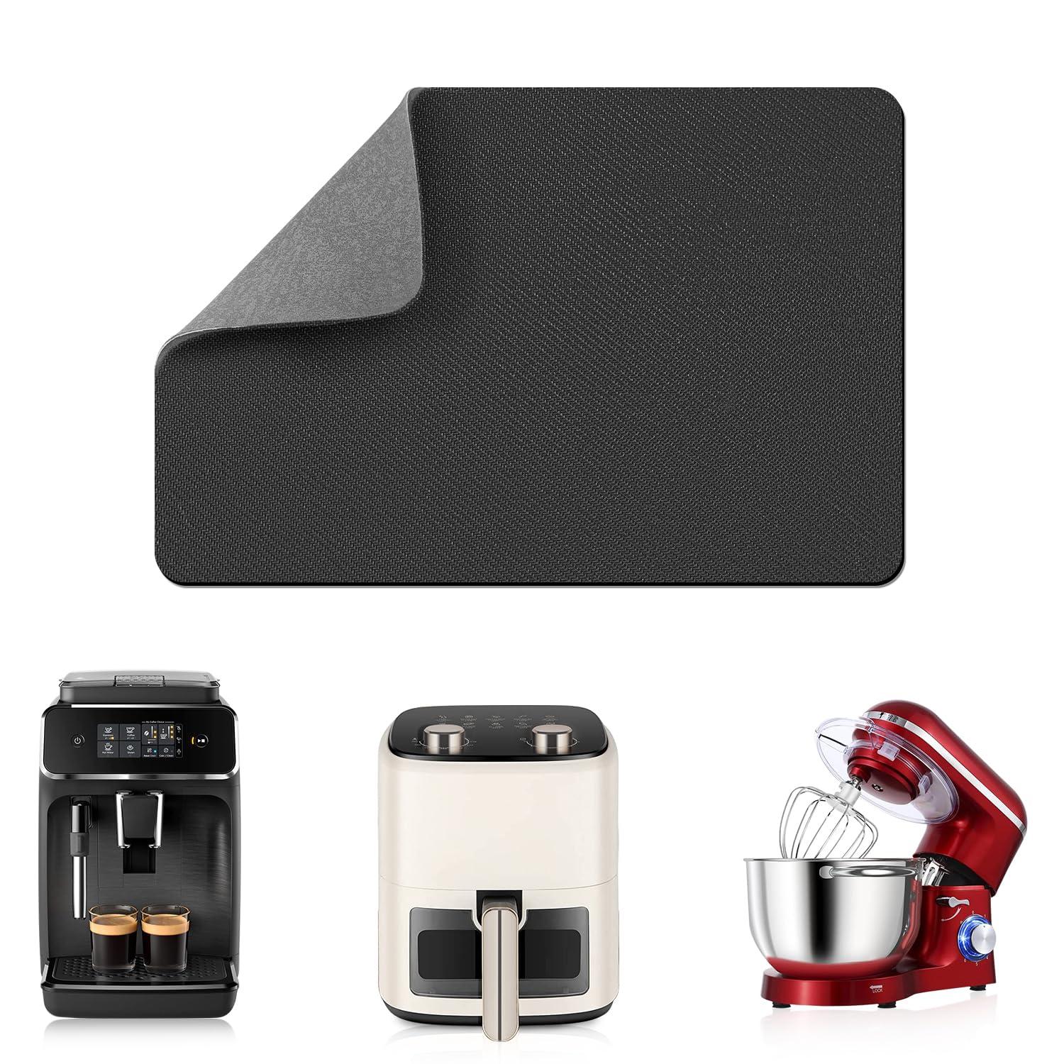 LOPNUR 14"x10" Small Appliance Slider, Appliance Sliders for Kitchen Appliances, 360° Rotating Sliding Tray for Coffee Maker, Heat Resistant Mat Cut to Fit Stand Mixer Air Fryer Microwave, Gray