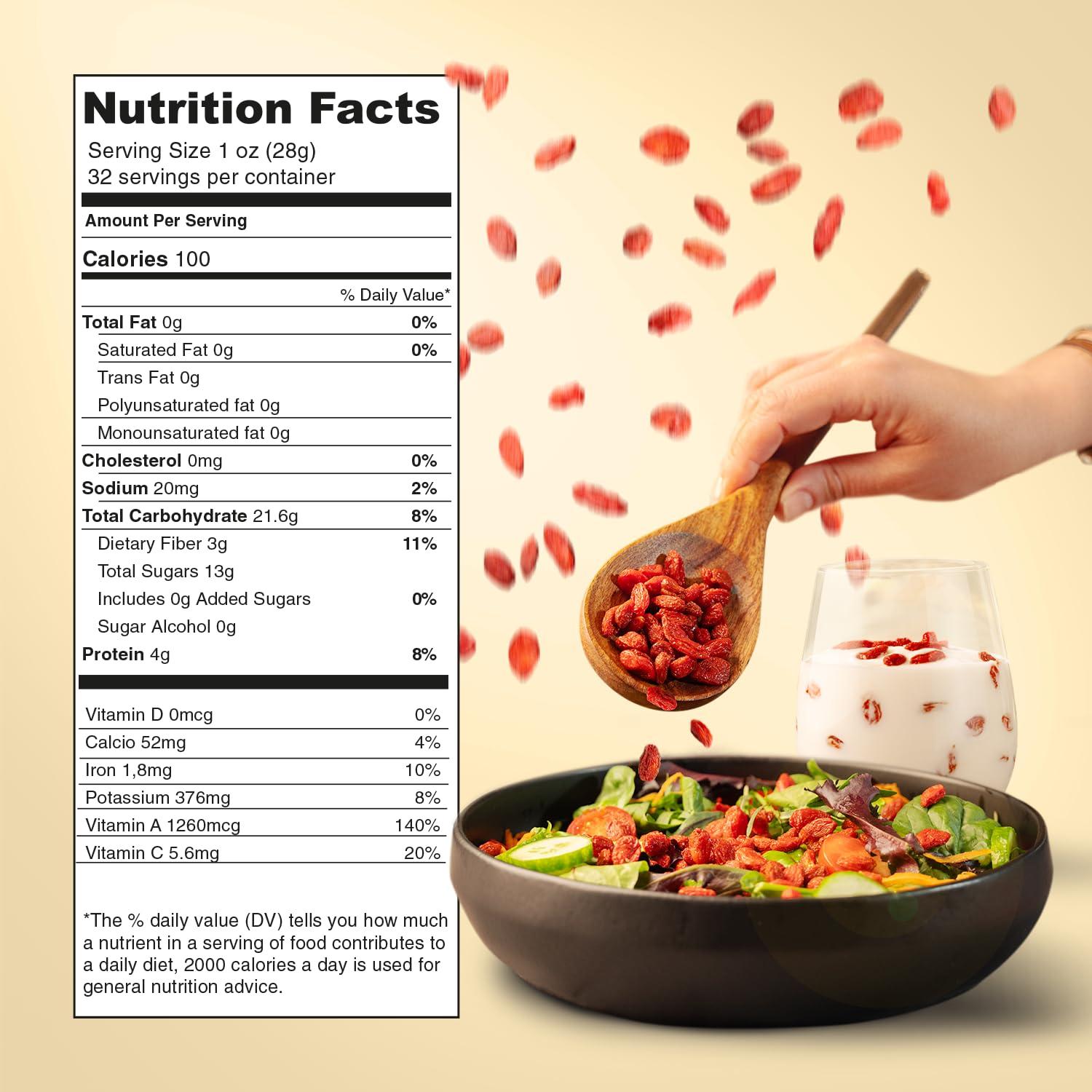 Nutrient Elements 32oz Organic Raw Dried Goji Berries - USDA Certified, Non GMO, Large Berries with Recipes E-Book - Image 4
