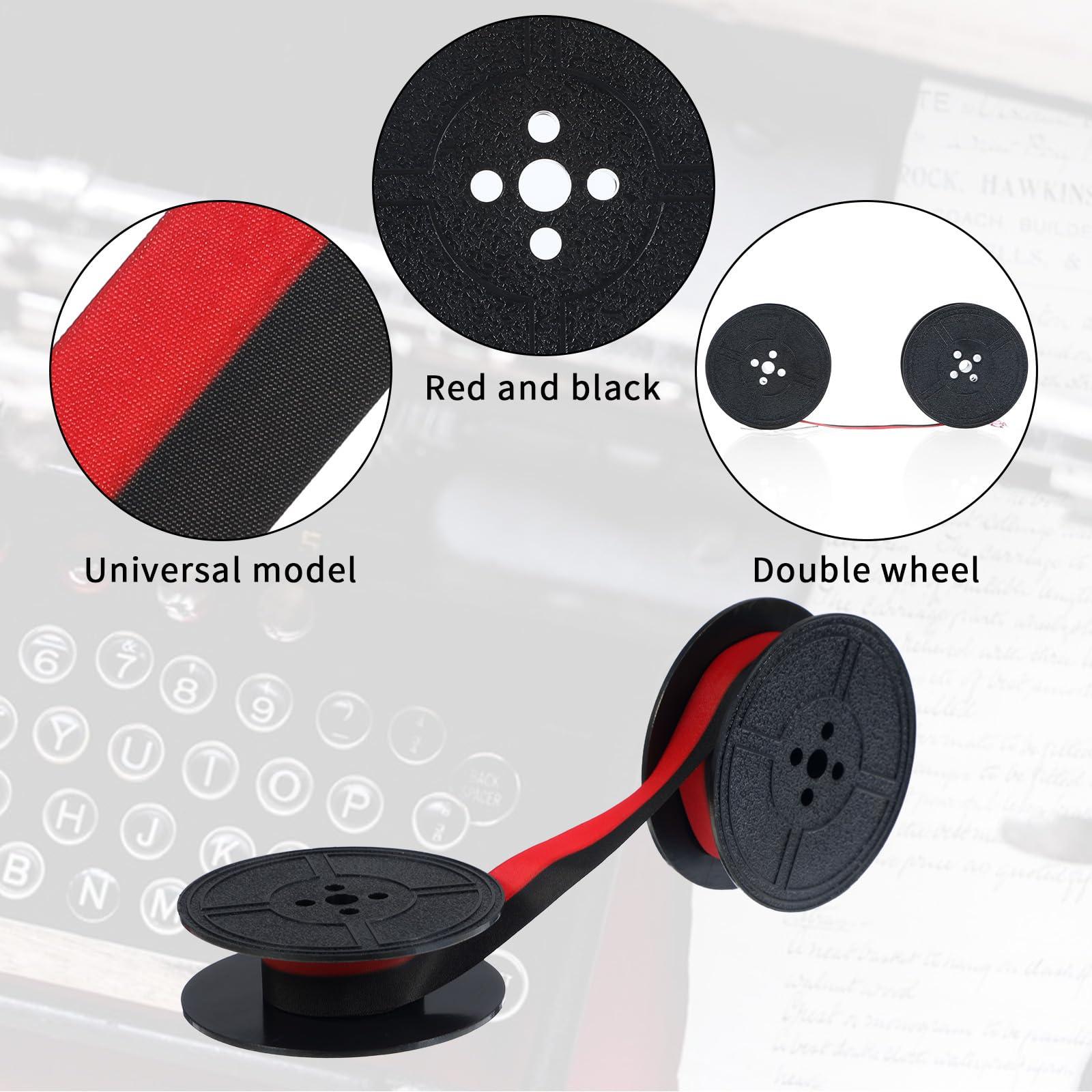 2 Pairs Universal Typewriter Ribbon Vintage Typewriter Ink Ribbon Manual Typewriter Ribbon Twin Spool Replacement Pack for Most Typewriter (Red, Black) - Image 3