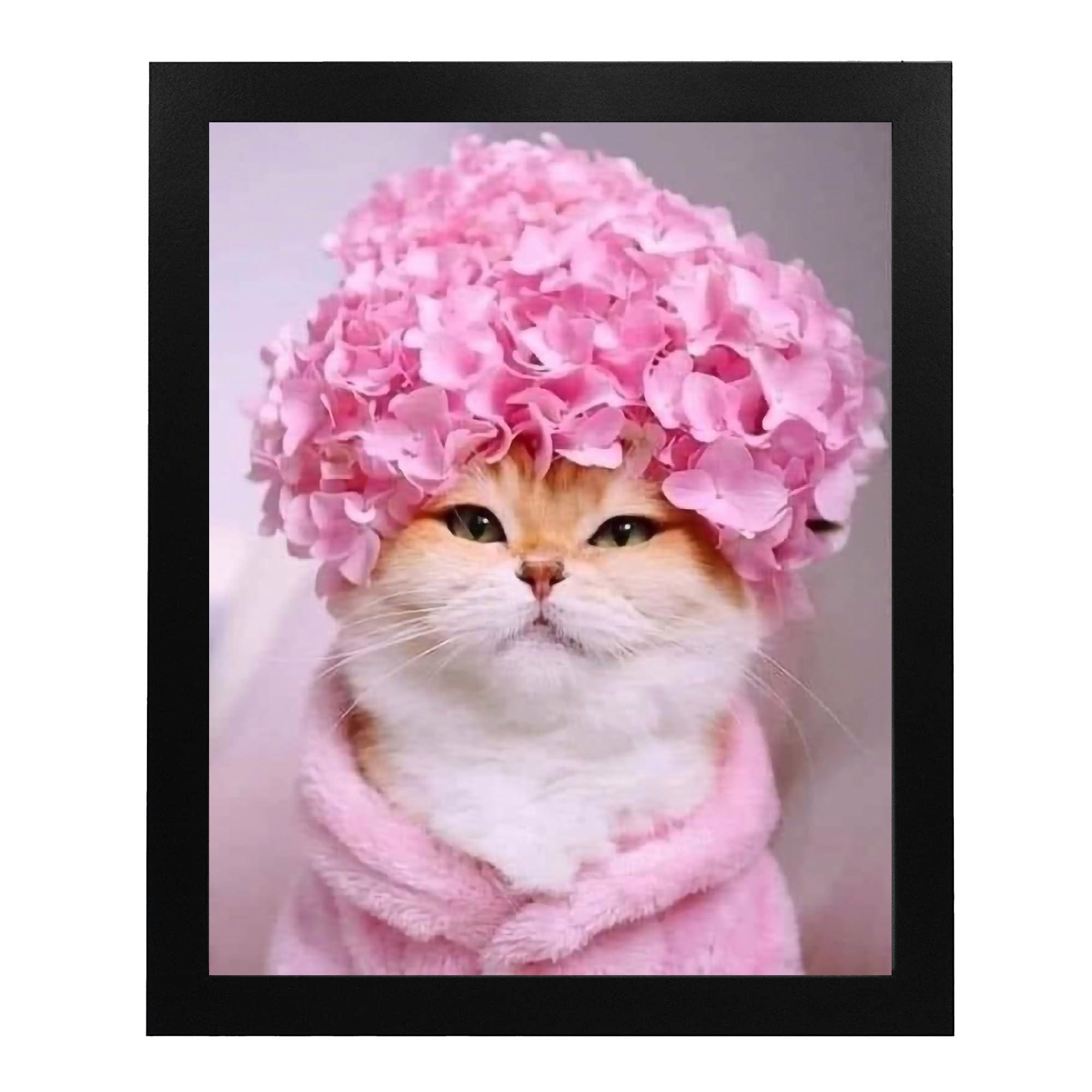 "Flower Hat Kitty" Animal Wall Art Print - 8x10" Cute Cat Photo Print Ideal for Home, Bedroom, Office, Nursery & Kids Room Decor, Great Gift for Cat Lovers! Unframed - Image 5
