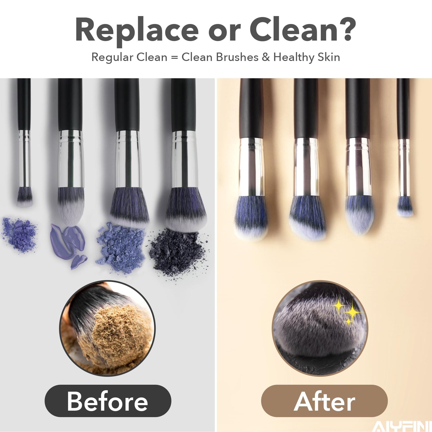 Alyfini Makeup Brush Cleaner Machine-Professional Electric Make up Brushes Cleaner Cleanser Solution for Kabuki Foundation Liquid Powder Face Makeup Self Tanner Brush,Gifts for Women Stocking Stuffers - Image 4