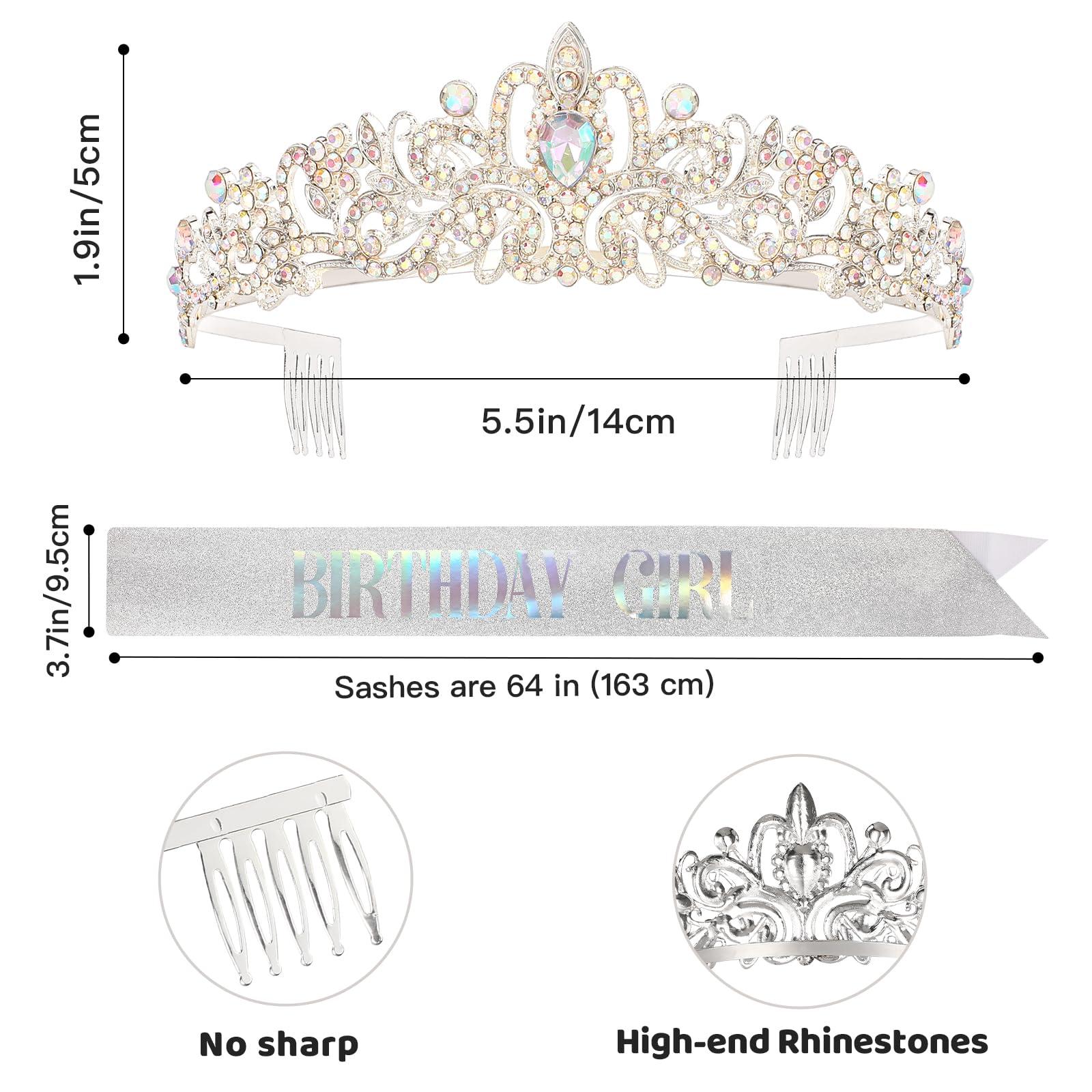 GINZU Silver Birthday Tiara for Girls - Princess Party Decorations & Gifts - Image 5