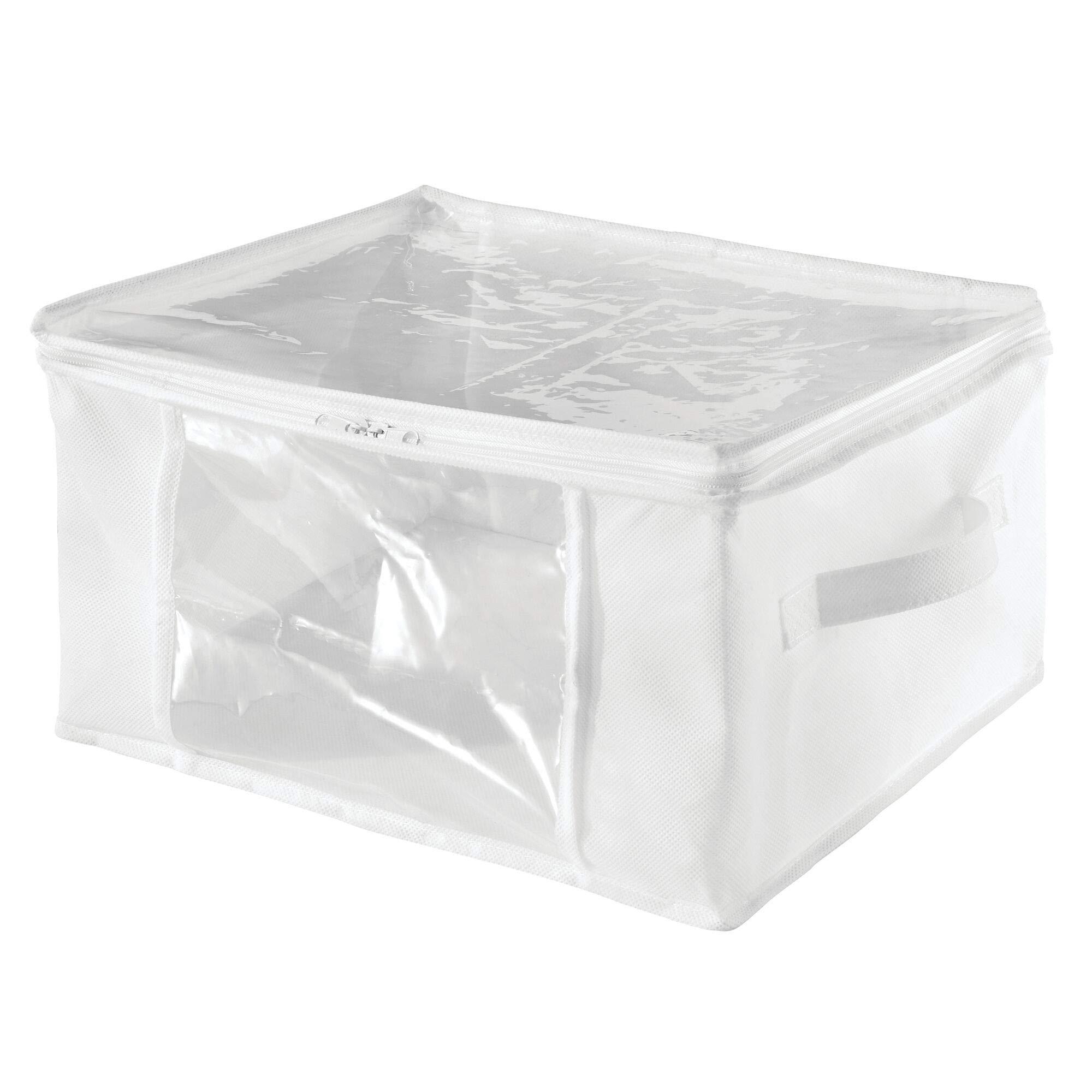 iDesign Fabric Storage Zipper Bag-Medium, 16" x 12" x 8", Set of 2, Standard 2 Count