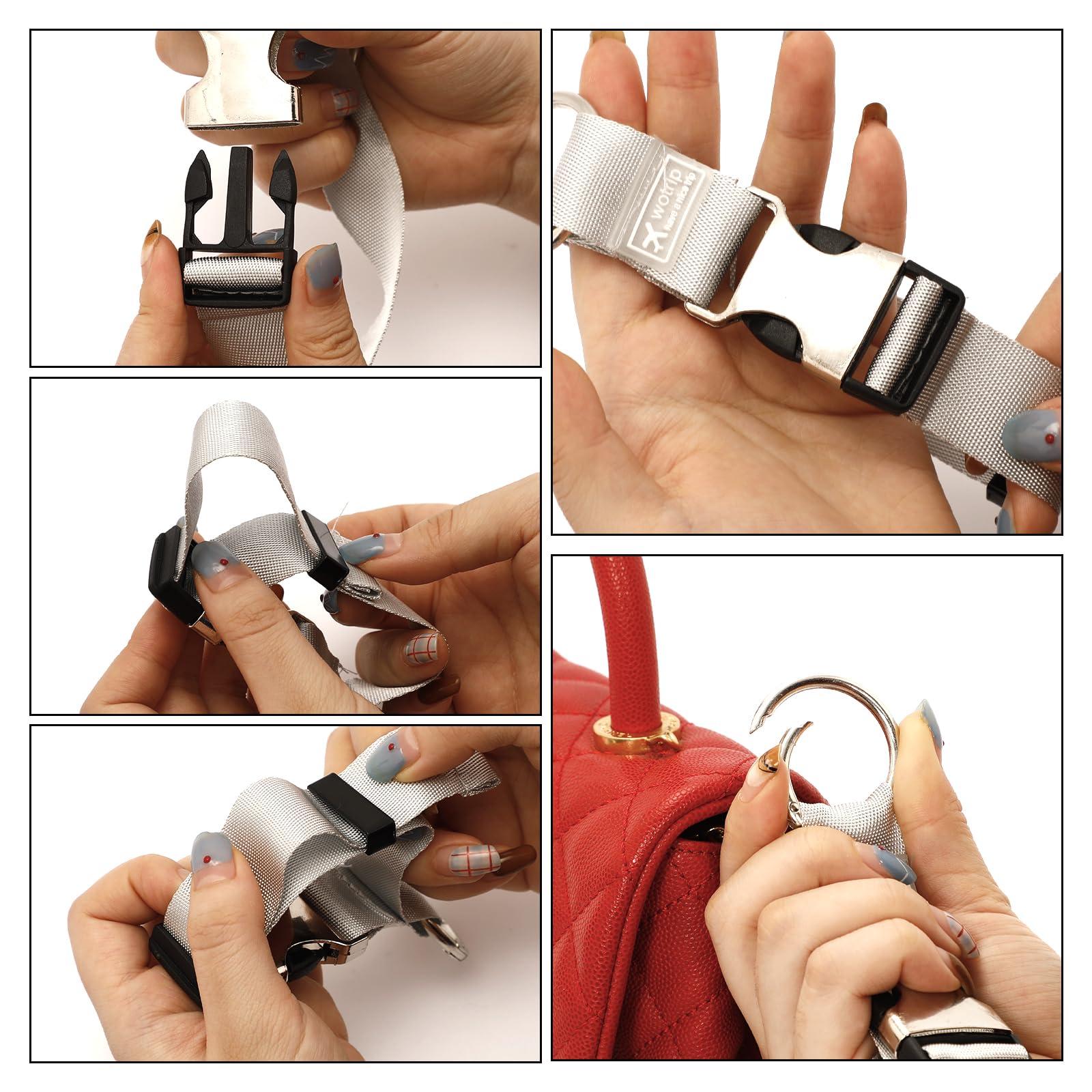 3 Pcs Add a Bag Luggage Straps Jacket Gripper Adjustable Luggage Hook Luggage Strap for Carry On Bag Luggage Accessories for Suitcases Bag (Black Grey and Orange) - Image 6