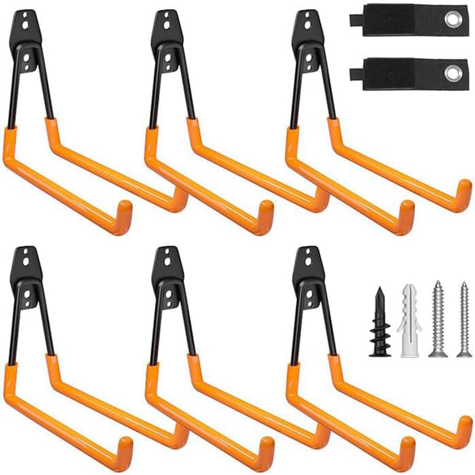 Wallavant Garage Hooks Heavy Duty, 8 Pack Wall Mount Storage Hangers with Extension Cord Holder Organizer, for Power Tool, Garden Tool, Utility, Ladder, Hose and More