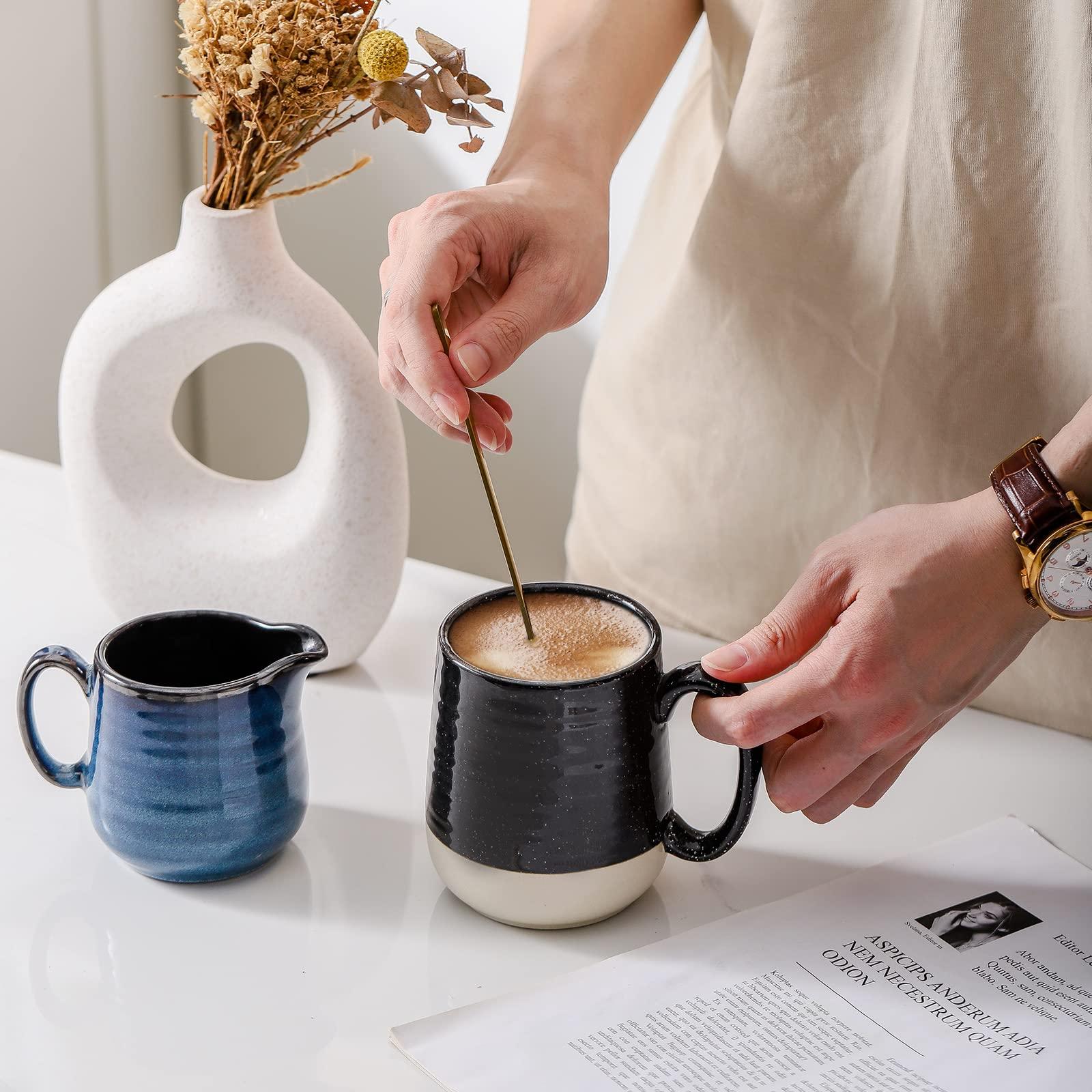 Hasense Large Coffee Mug, 20 oz Ceramic Coffee Cup with Comfortable Handle for Office and Home, Ideal for Coffee Tea Latte, Dishwasher Microwave Safe, 1 PCS(Black) - Image 6