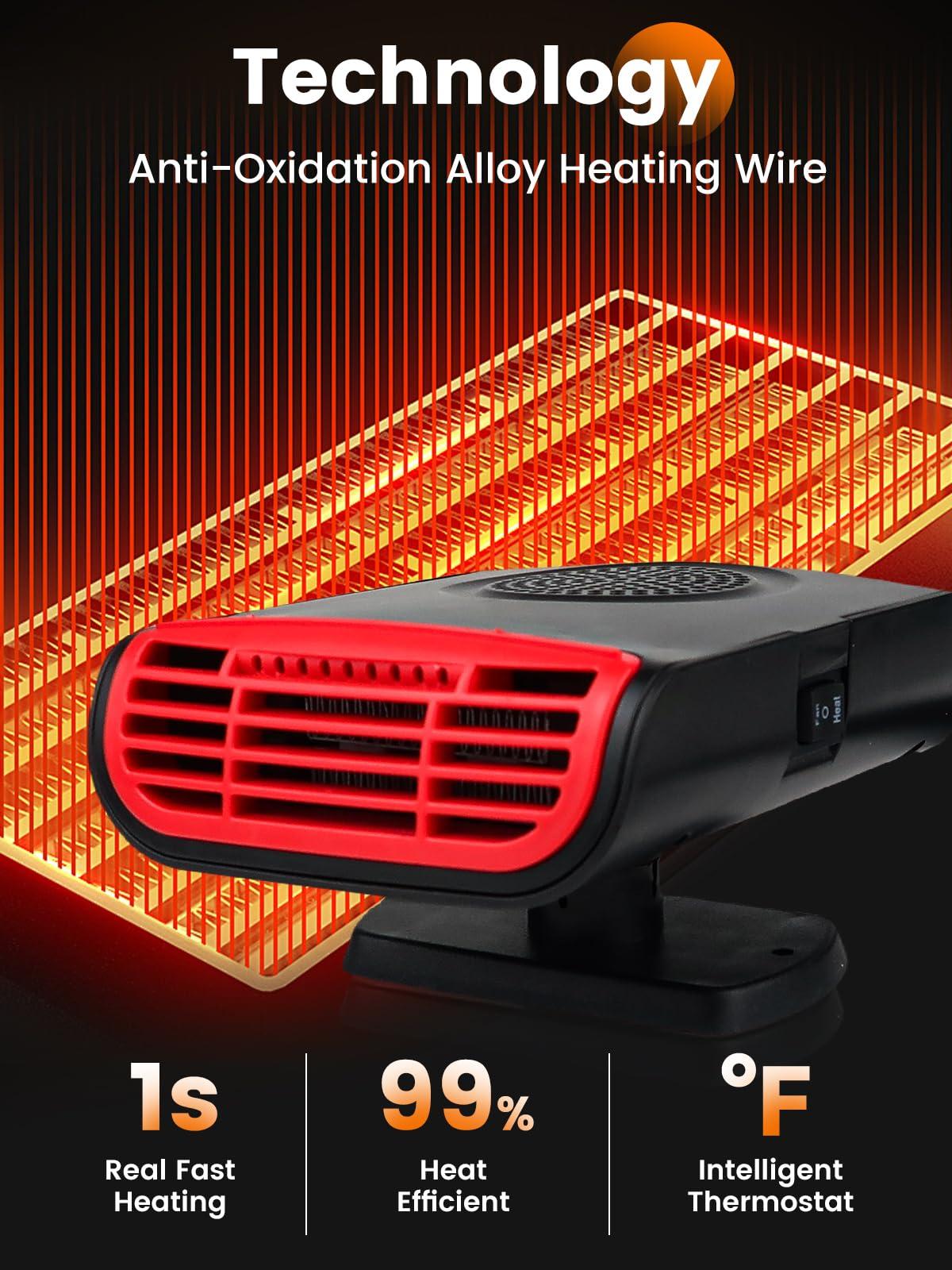 Portable Car Heater For Vehicle 12V: That Plugs Into Cigarette Lighter Window Windshield Defroster Calefacción Portátil Calentón Calentador Para Carro Utv Truck 12 Volt Cab Space Warmer In Winter - Image 2