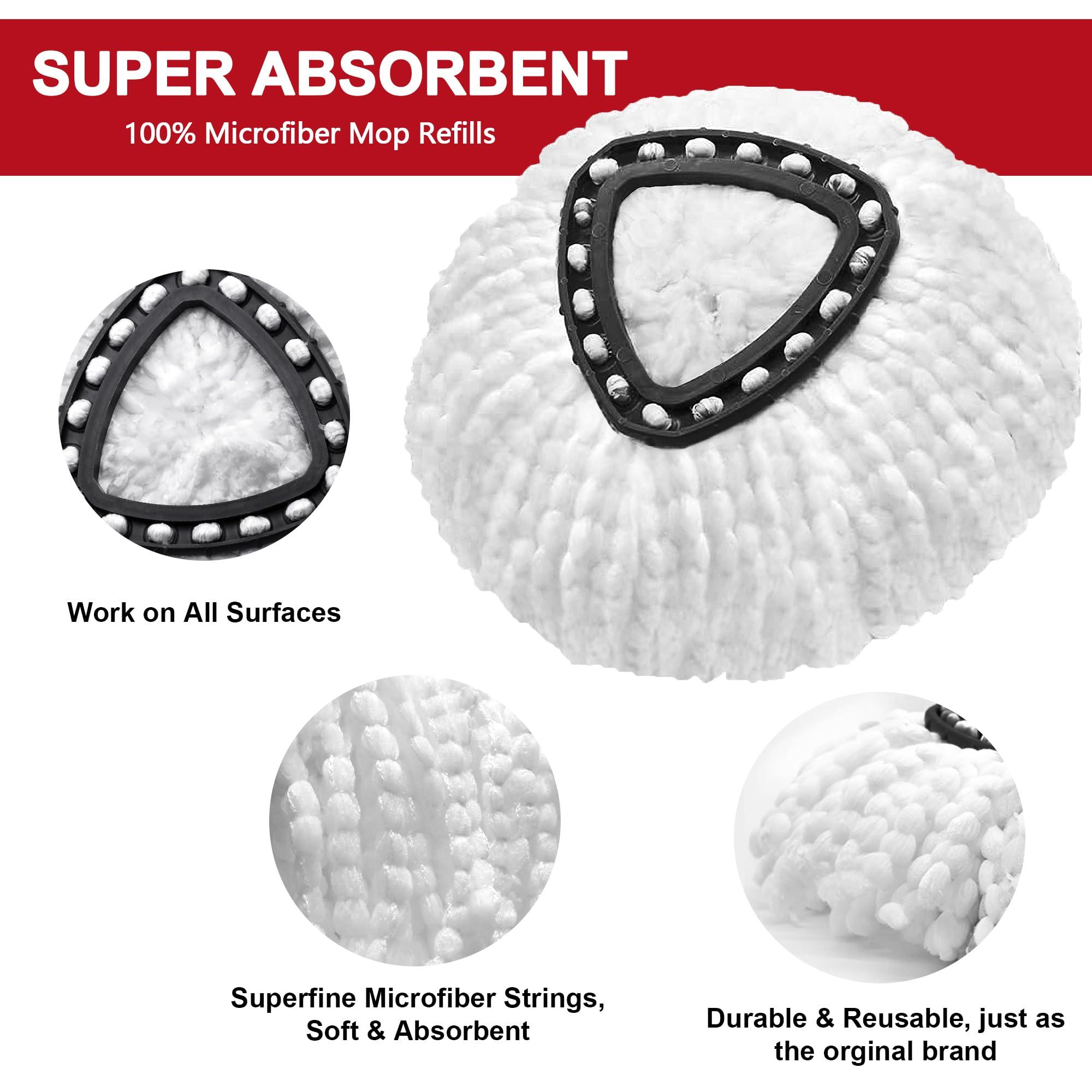 3 Pack Mop Replacement Heads for O-Ceda Mop Replace Head EasyWrin Spin Mop Heads Replacements, Microfiber Spin Mop Refills, Easy Cleaning Mop Head Replacement - Image 4