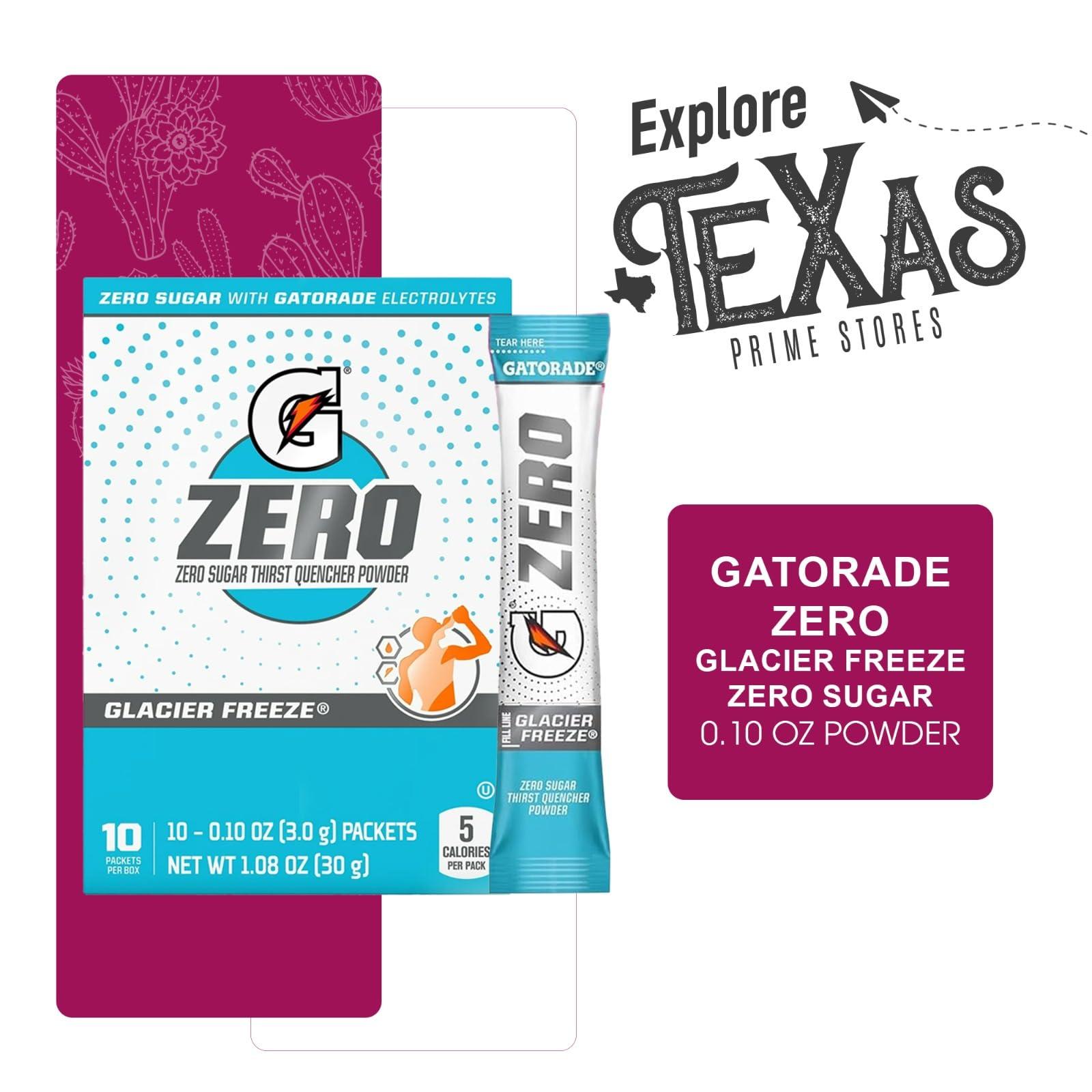 Gatorade ZERO 50- Count of Zero Glacier Freeze Thirst Quencher Electrolyte Enhanced Sports Drink Powder 0.10oz Packet - Image 4