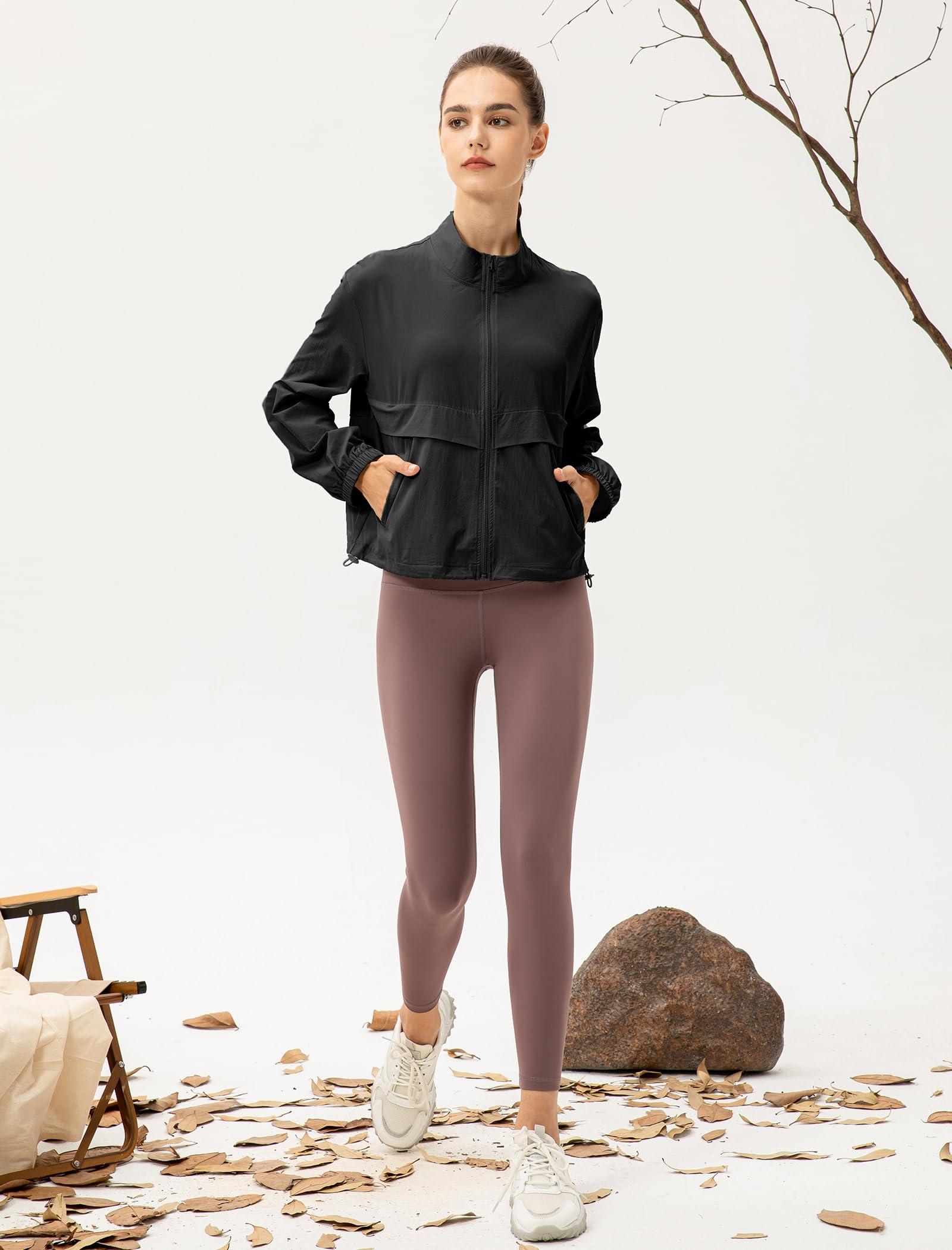 Locachy Women's Lightweight Zip Up Athletic Jacket Stand Collar Windproof Sun Protection Workout Outdoor Jacket - Image 7