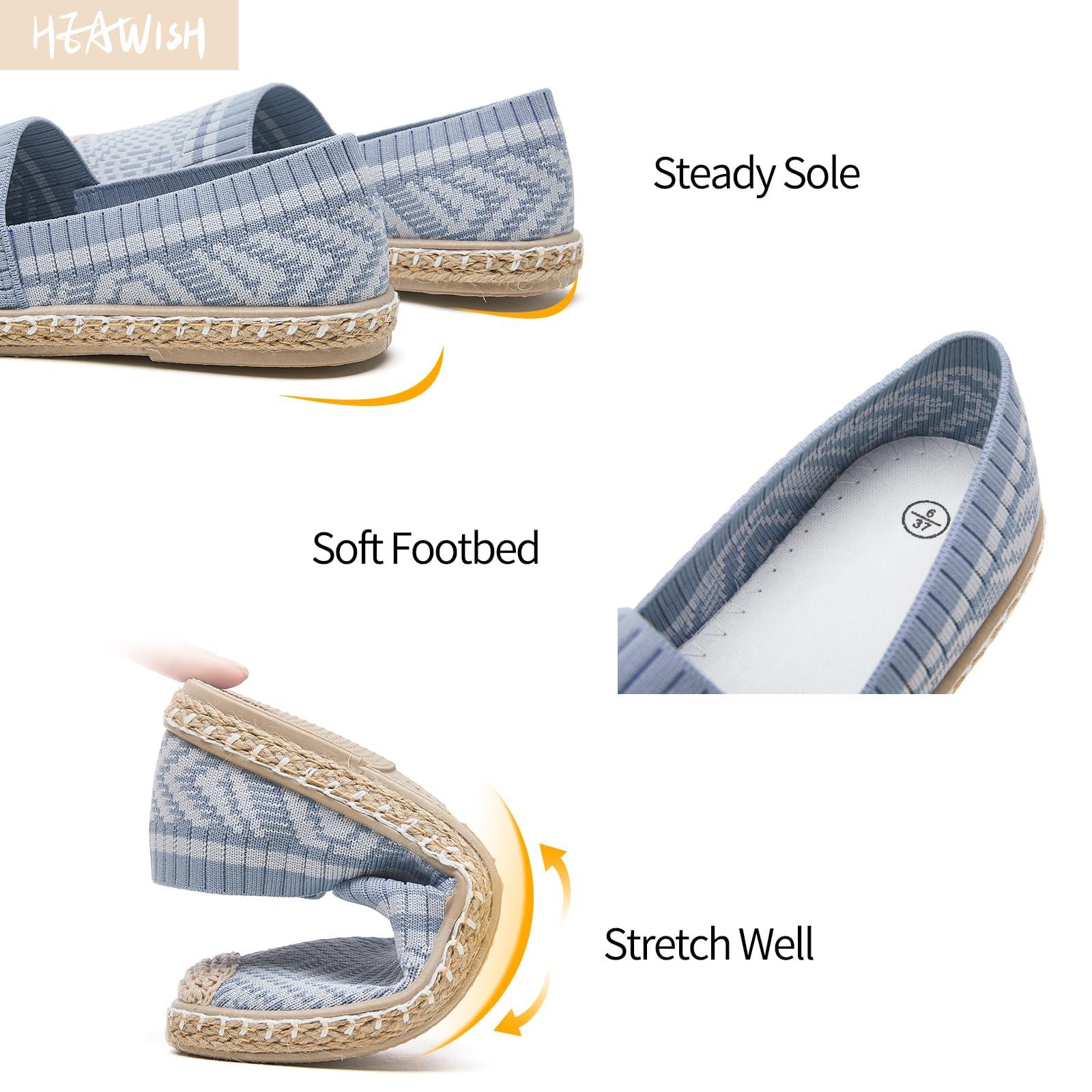 HEAWISH Ballet Flats for Women Loafer Slip on Shoes,Breathable Womens Shoes Dressy Casual Espadrilles for Women Rope Loafer Flats - Image 4