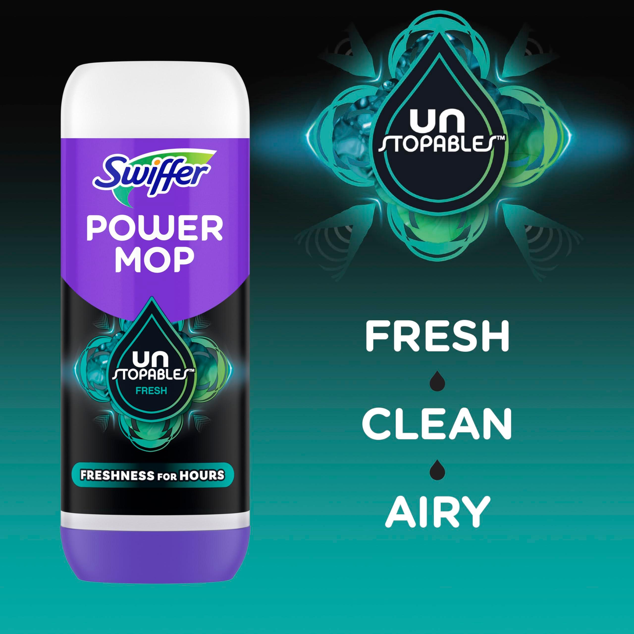 Swiffer PowerMop Floor Cleaning Solution with Unstopables Fresh Scent, PowerMop Refills, Floor Cleaner for Mopping, 25.3 fl oz, 2 Pack - Image 3