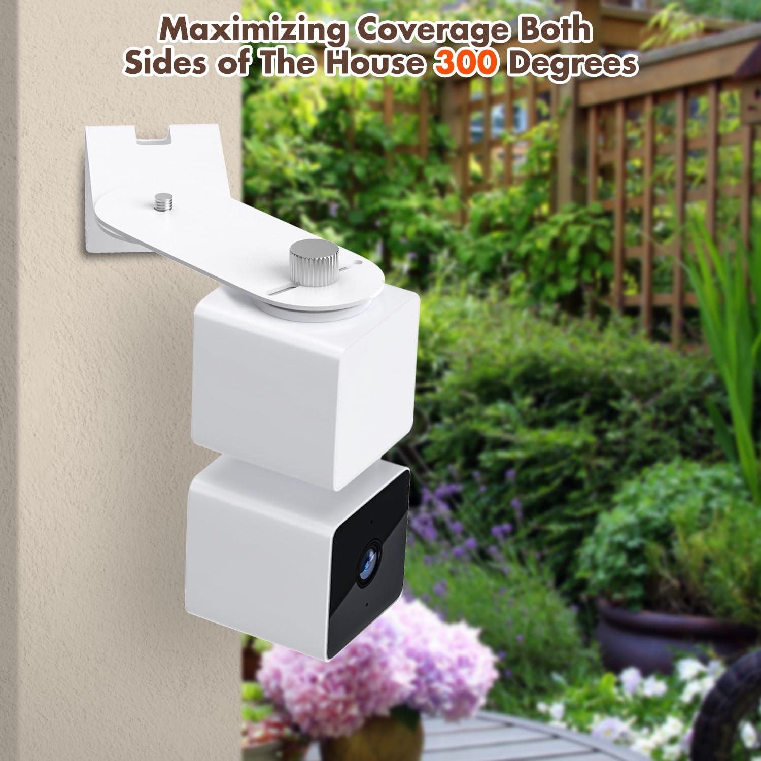 2Pack Metal Corner Wall Mount Bracket for Wyze Cam Pan V3/V2, Wyze Cam V4/V3/V2, Max Cover Both Sides of The House 300 Degrees Reduce Blind Spots, Indoor Outdoor Mount for Wyze - Image 4