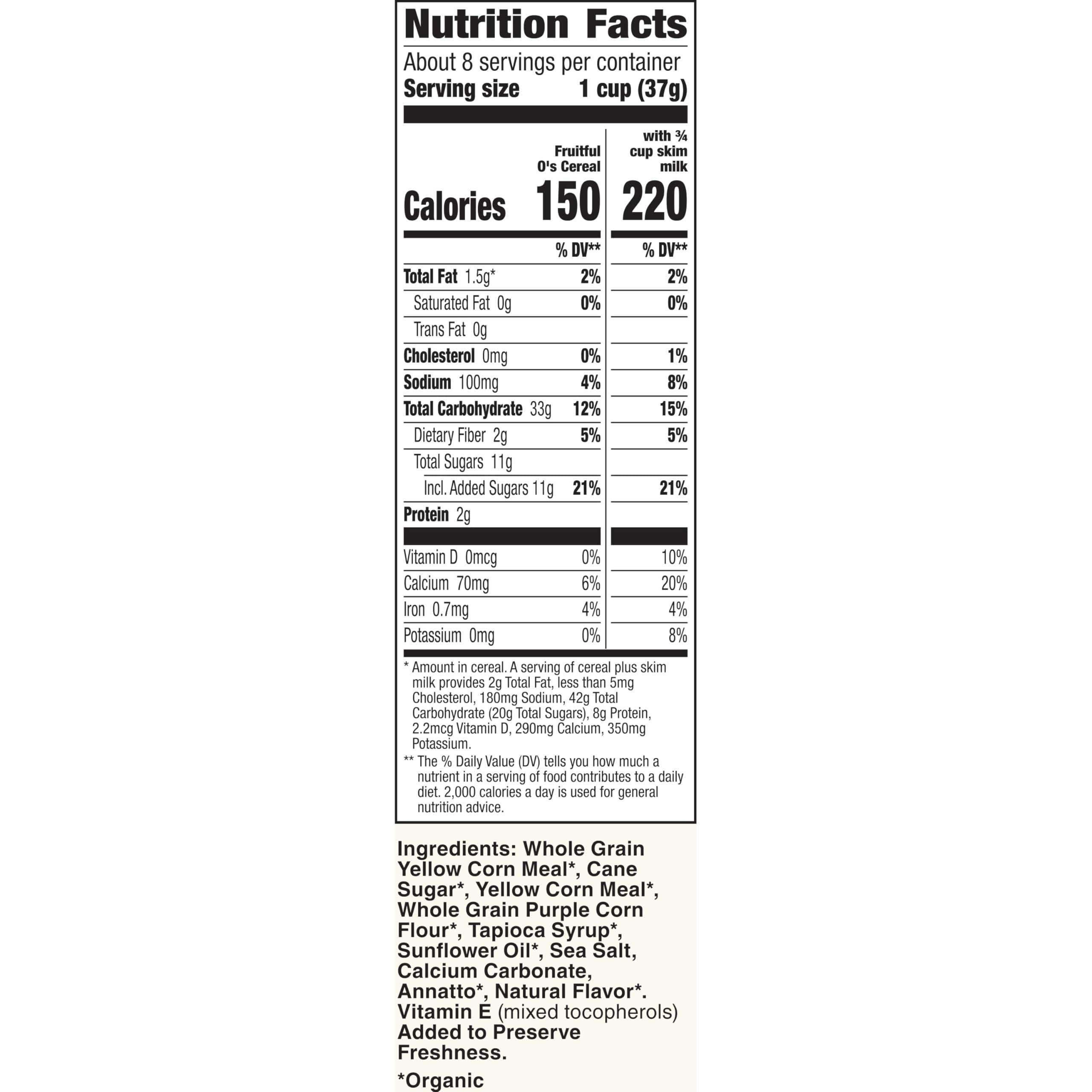 Cascadian Farm Organic Fruitful O's Breakfast Cereal, Gluten Free, Made With Whole Grain, 10.2 oz - Image 2