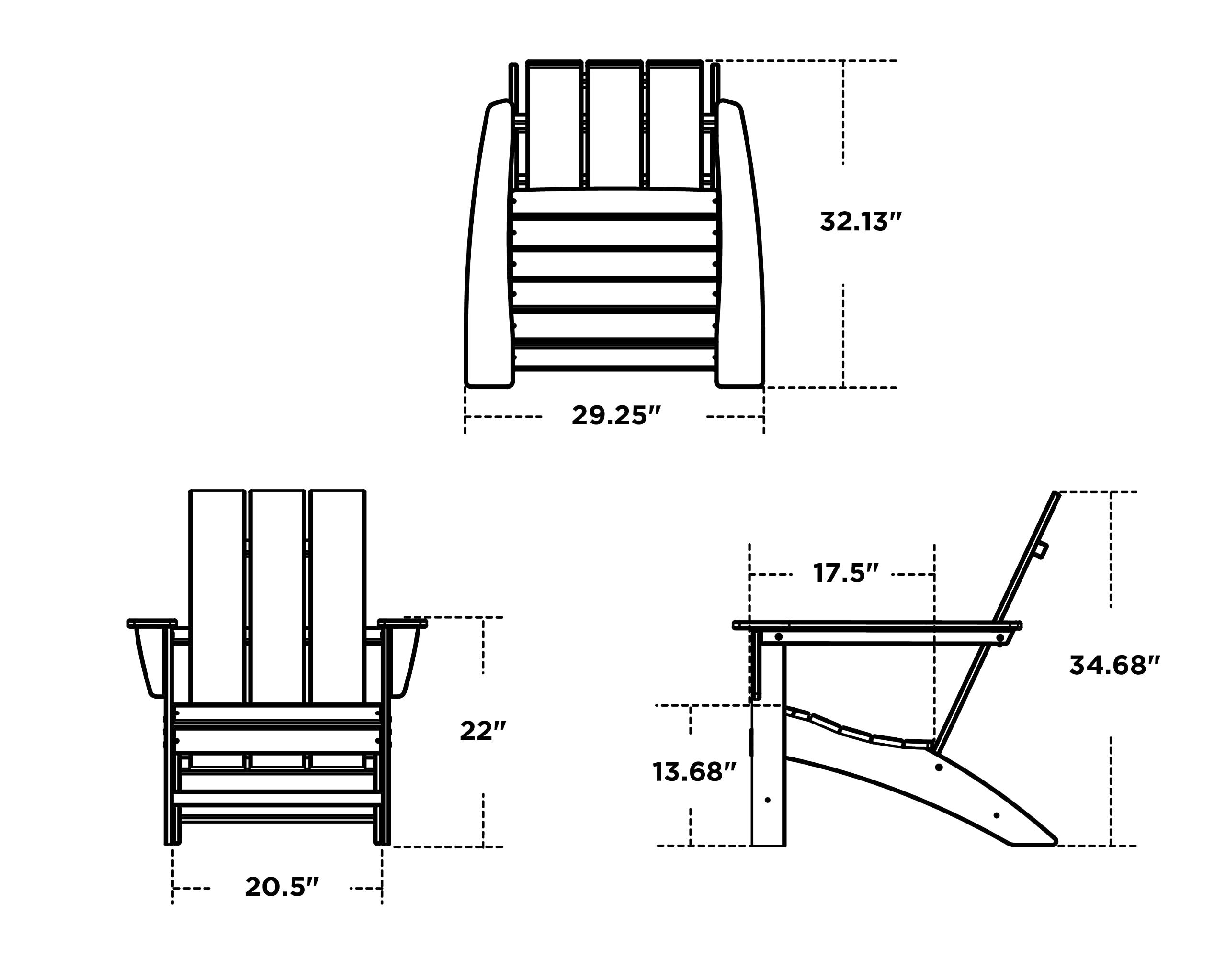 POLYWOOD AD420TE Modern Adirondack Chair, Teak - Image 3