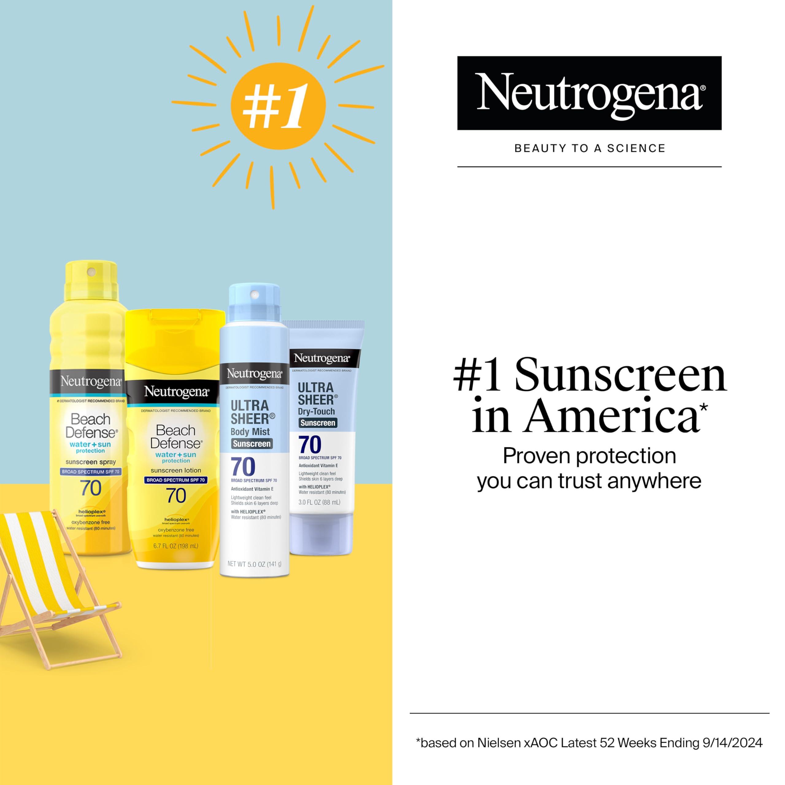 Neutrogena Ultra Sheer Dry-Touch Water Resistant and Non-Greasy Sunscreen Lotion with Broad Spectrum SPF 70, 3 Fl Oz (Pack of 1) - Image 6