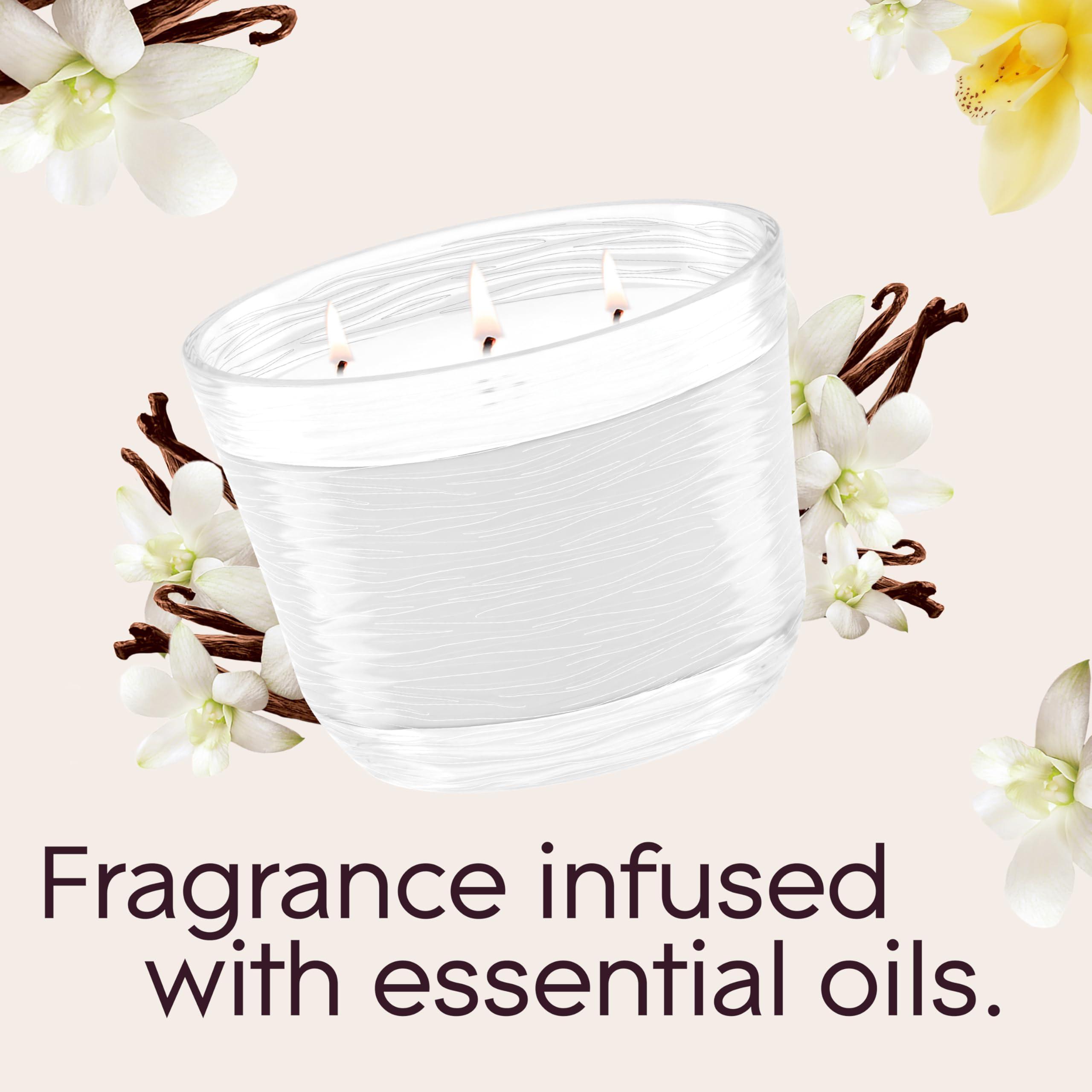 Glade Sheer Vanilla Embrace 3-Wick Fragrance Candle, Essential Oil Infused, Air Freshener, 6.8 Oz, 3 Count - Image 2