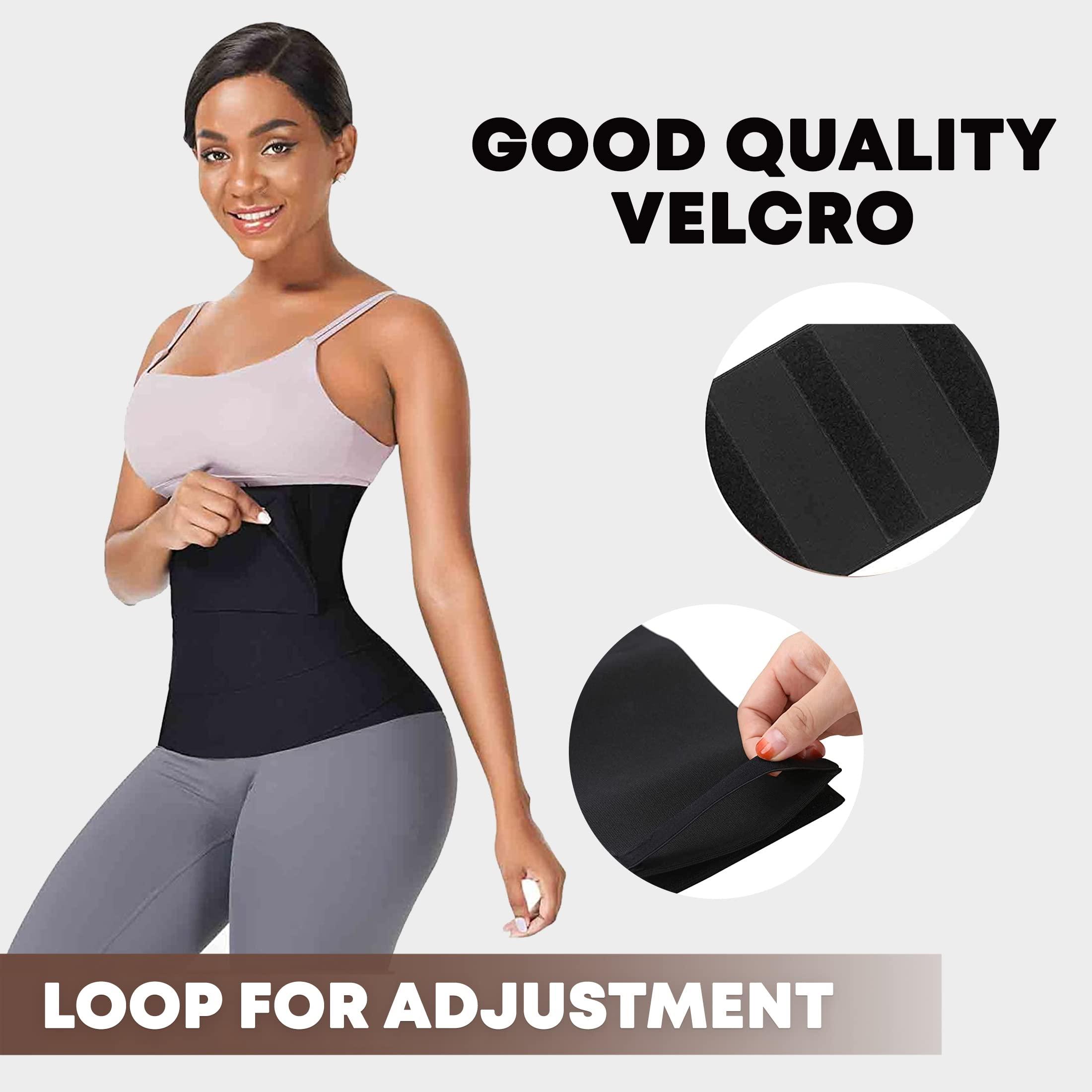 Soo slick Waist Trainer for Women Lower Belly Fat - Bandage Wrap Sauna Belt Compression Tummy Control Belt Plus Size Snatch Me Up Bandage Wrap Waist Trimmer Black - Image 6