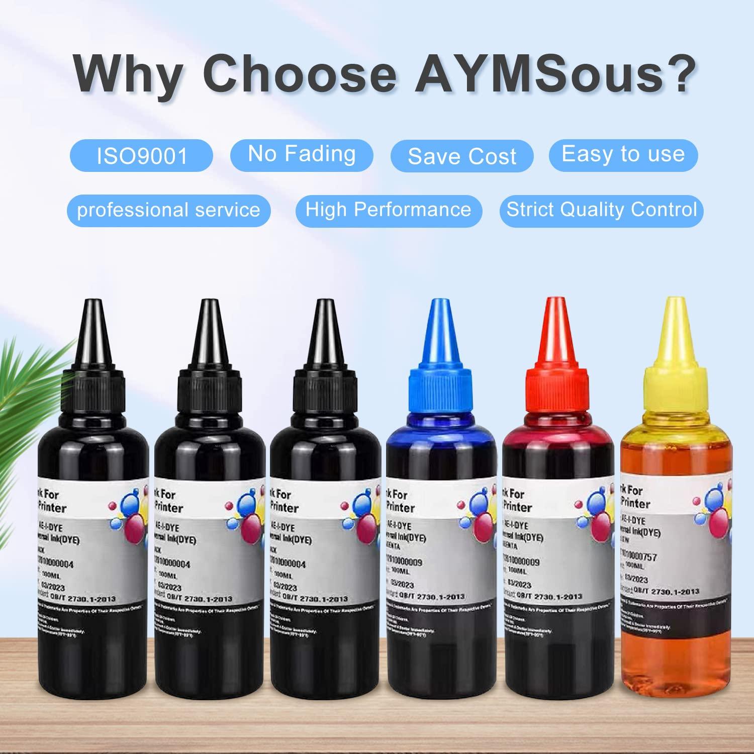 AYMSous Ink Refill Kit for HP 60 61 63 64 65 902 932 952 950 951 564 Refillable Ink Cartridge for HP Envy 4500 4520 5643 OfficeJet 6500a 6500 6000(6x100ML 3 Black, 1 Cyan. 1 Magenta, 1 Yellow) - Image 7