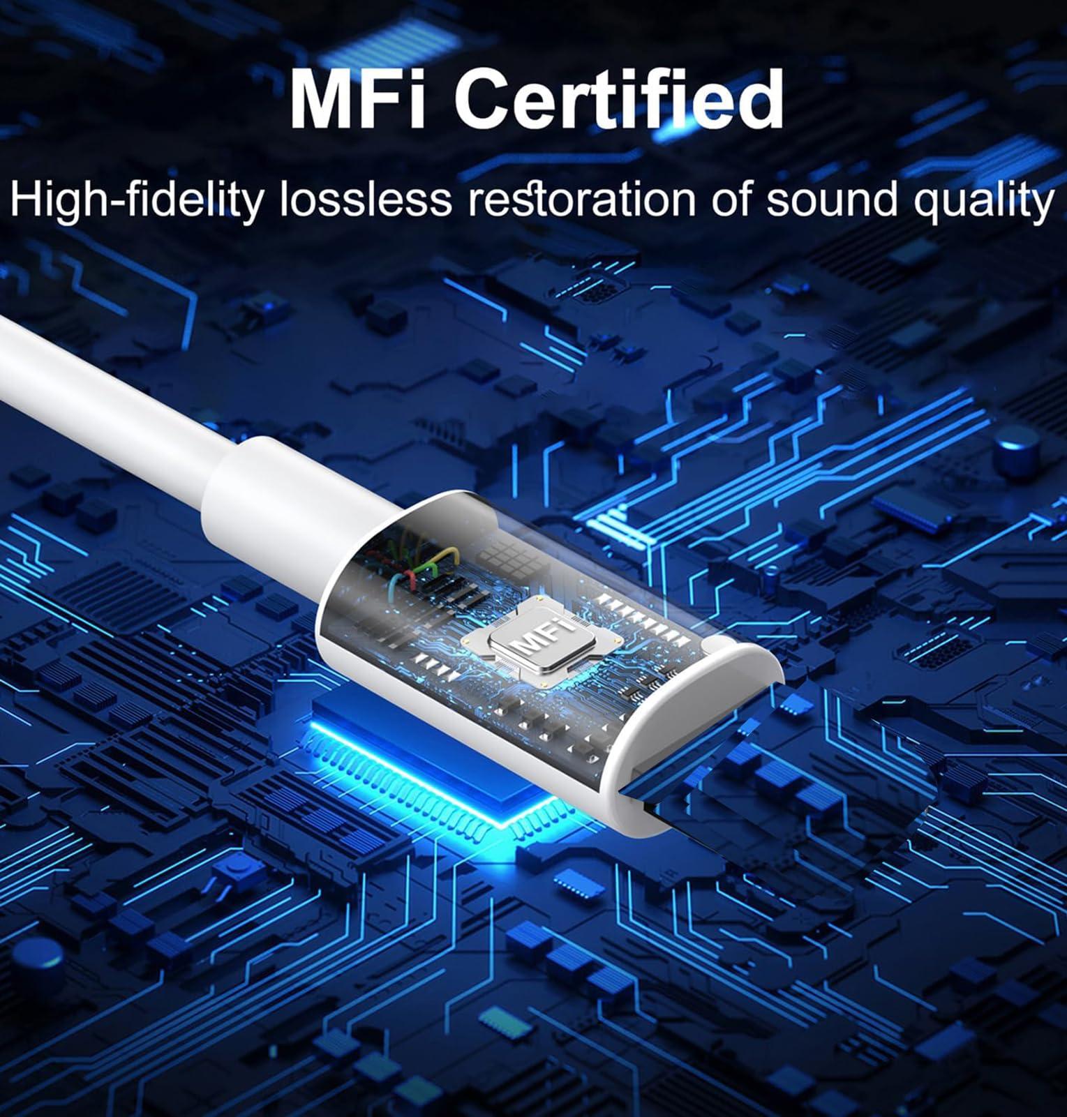 2 Packs LiIIting Headphones for iPhone Earphones Wired Nosie Reduction Built-in Microphone&Volume Control Headsets，Earbuds for iPhone 14/13/12/11/XR/XS/X/8/7/6/SE/Pro/Pro Max, Support All iOS System - Image 6