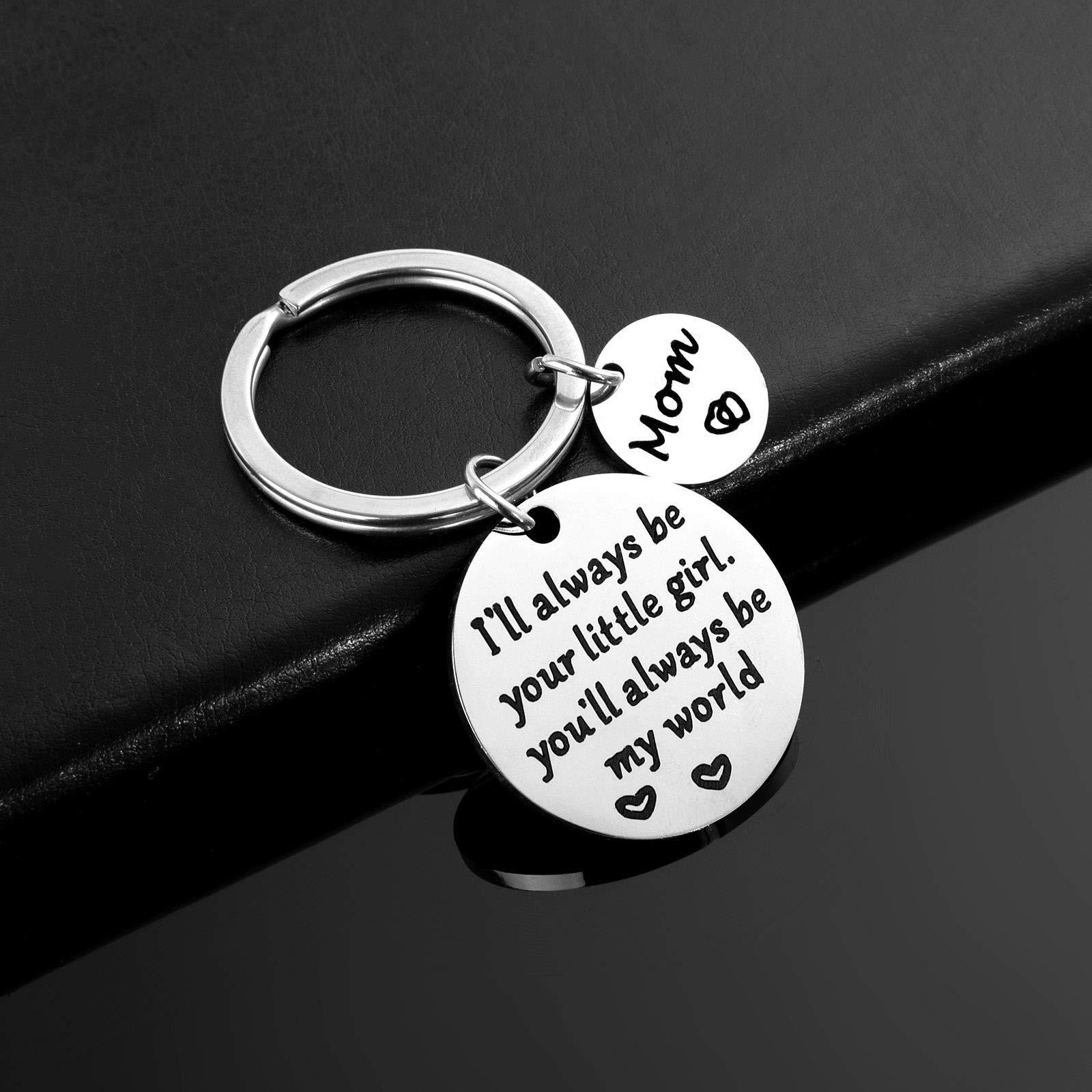 Mothers Day Gifts, Mom Gifts from Daughter for Birthday, I'll Always Be Your Little Girl, You Will Always Be My World, Best Mom Ever Keychain for Valentines Day Christmas Stocking Stuffers - Image 5