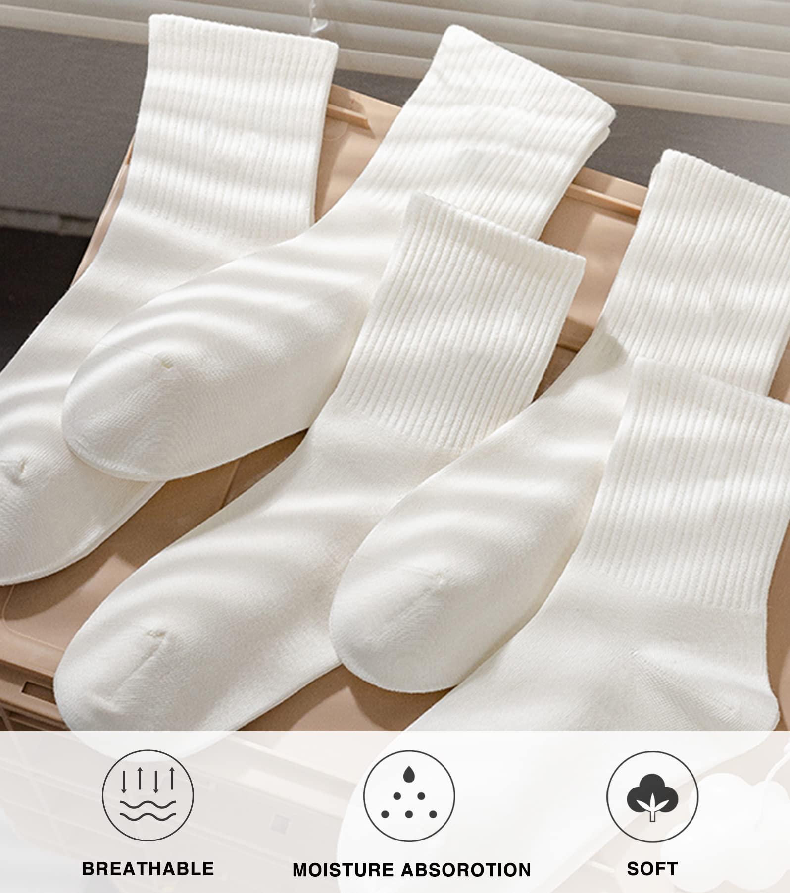 DOKUTOKU 3-12 Pack Womens Crew Socks Size 6-9 LightWeight Thin Casual Calf Socks - Image 3