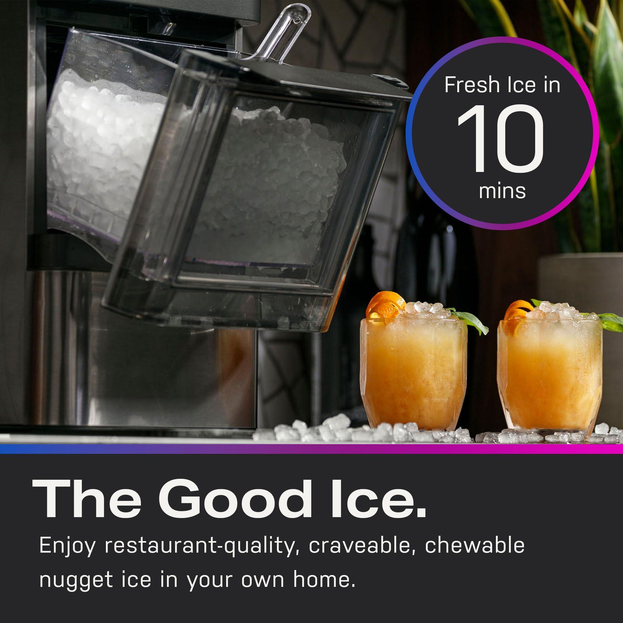 GE Profile Opal 2.0, Chewable Crunchable Countertop Nugget Ice Maker, Scoop included, 38 lbs in 24 hours, Pellet Ice Machine with WiFi & Smart Connected, Black Stainless Steel - Image 9
