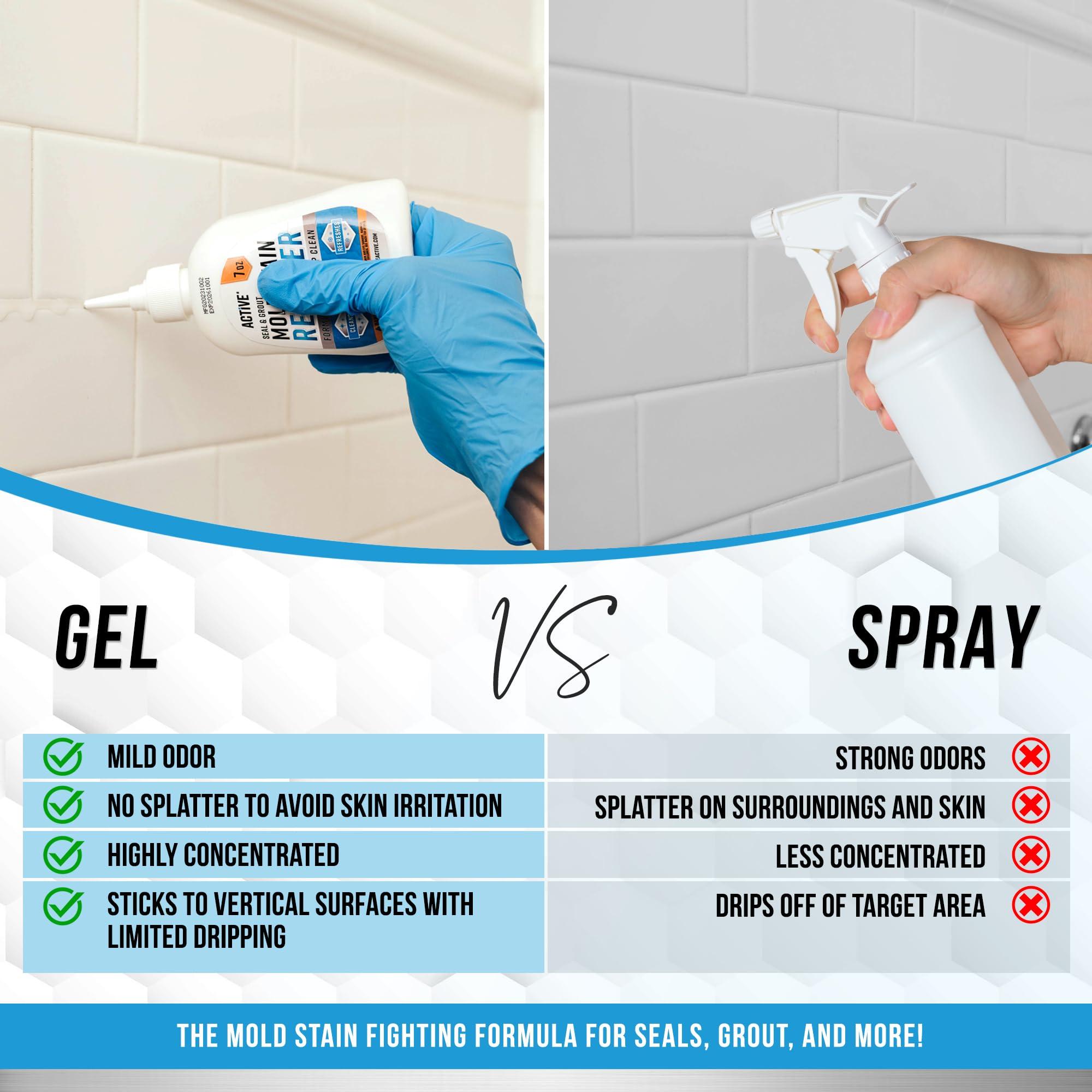 ACTIVE Mold Stain Remover Gel Cleaner Heavy Duty Stain Cleaner for Front Loader Washing Machine Seal, Bathroom Grout, Shower, Caulk - Front Load Washer Cleaning Solution - 7 Fl Oz - Image 6