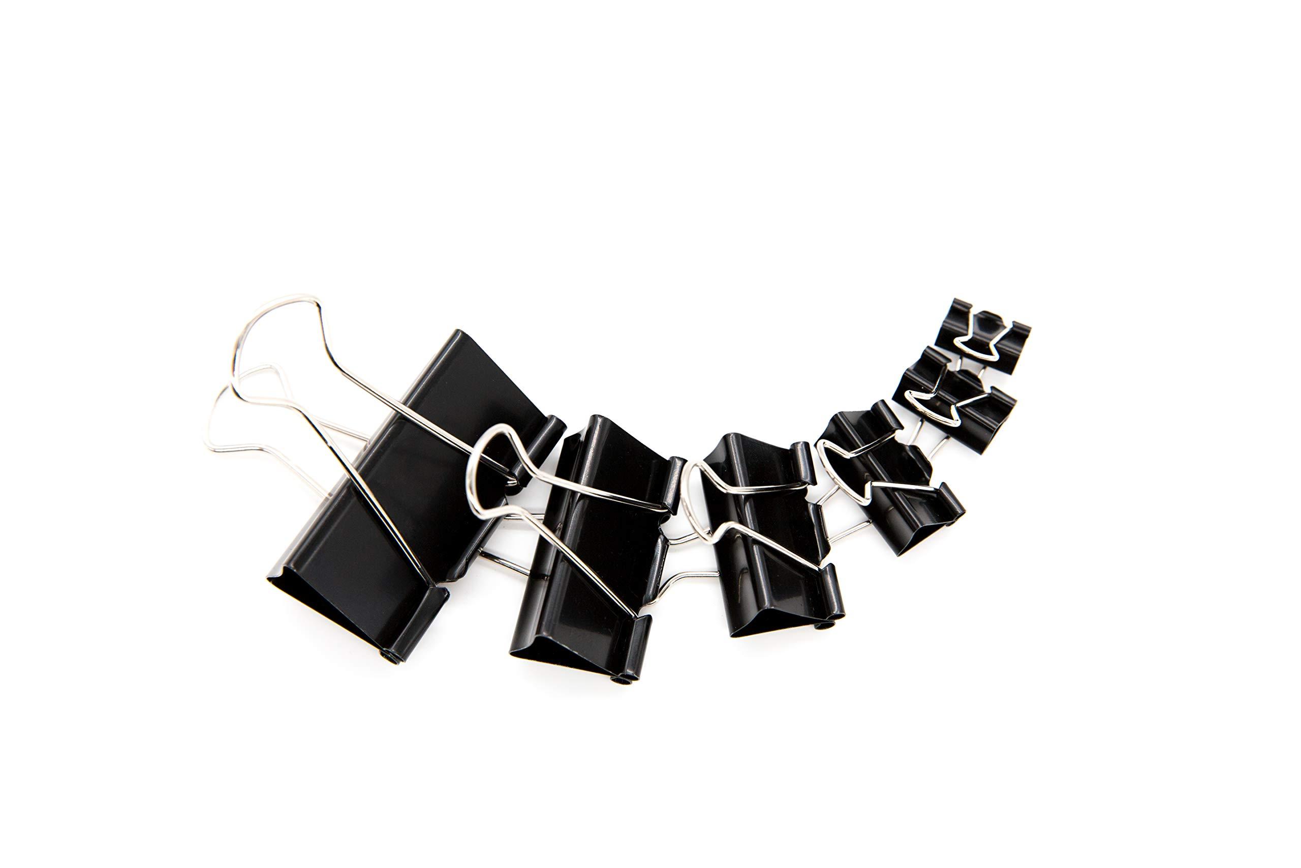 DSTELIN Binder Clips Paper Clamps Assorted Sizes 100 Count (Black), X Large, Large, Medium, Small, X Small and Micro, 6 Sizes in One Pack, Meet Your Different Using Needs. - Image 3