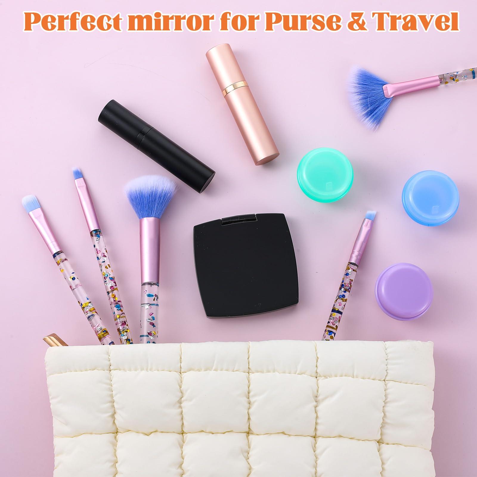 Nogeqi Compact Mirror for Purses,Travel Magnifying Mirror,Simple Style Small Mirror for Purse with Box,Foldable Pocket Mirror for Women,Travel Must Haves for Women Girl Makeup(2X/1X Black) - Image 7