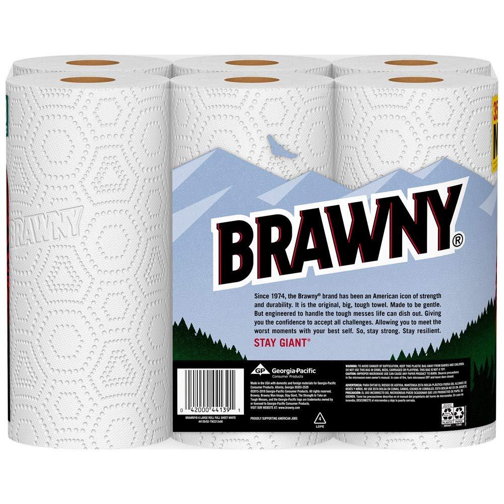 Brawny Paper Towels, 6 Large Rolls, Full Sheet, 6 = 8 Regular Rolls - Image 3